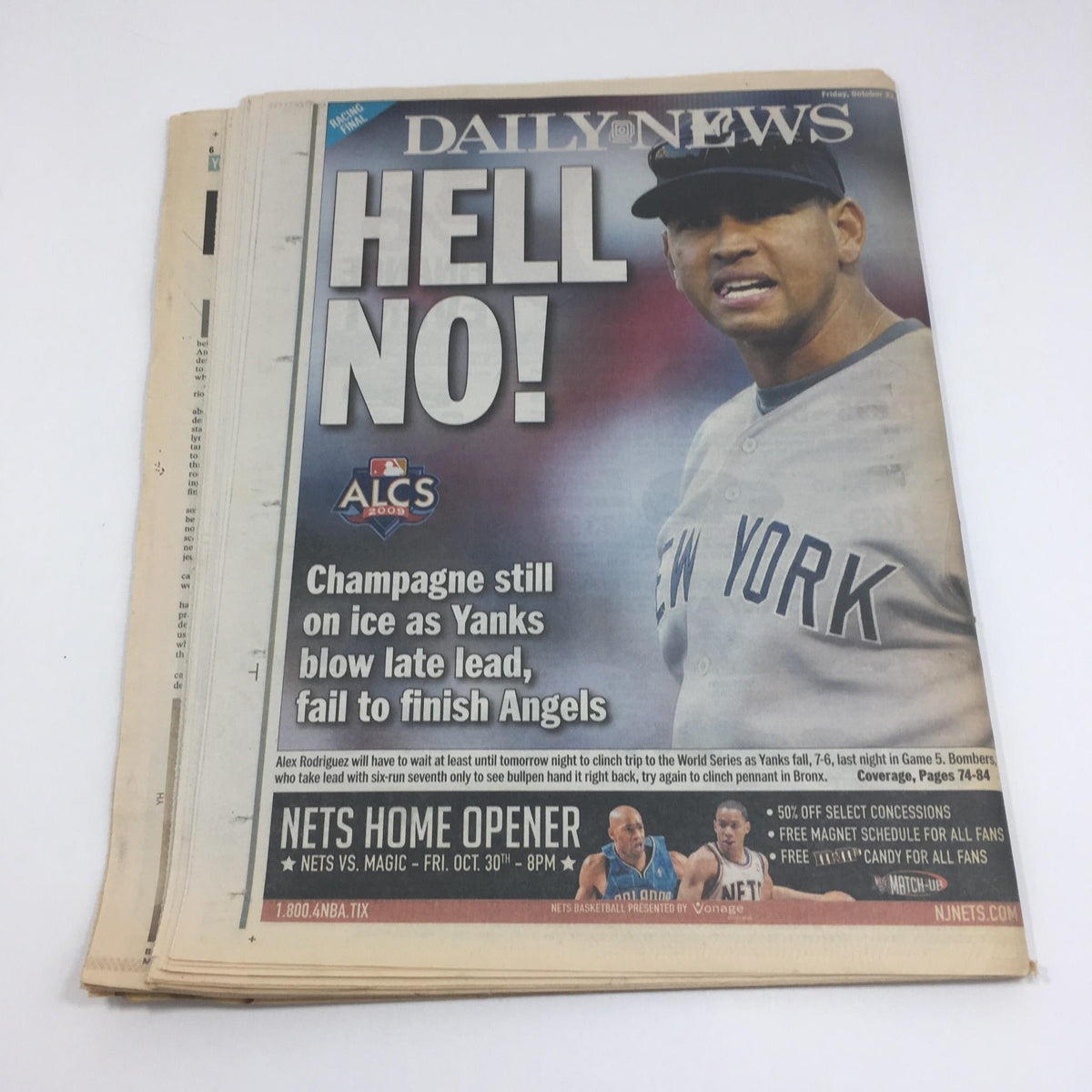 NY Daily News:10/23/09,Yanks Lose Thriller 2 Angels, But Bring Home 3-2 Lead
