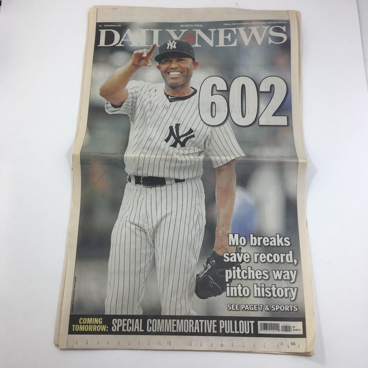 NY Daily News: 09/10/11, 602 Mo Breaks Save Record, Pitchers Way Into History