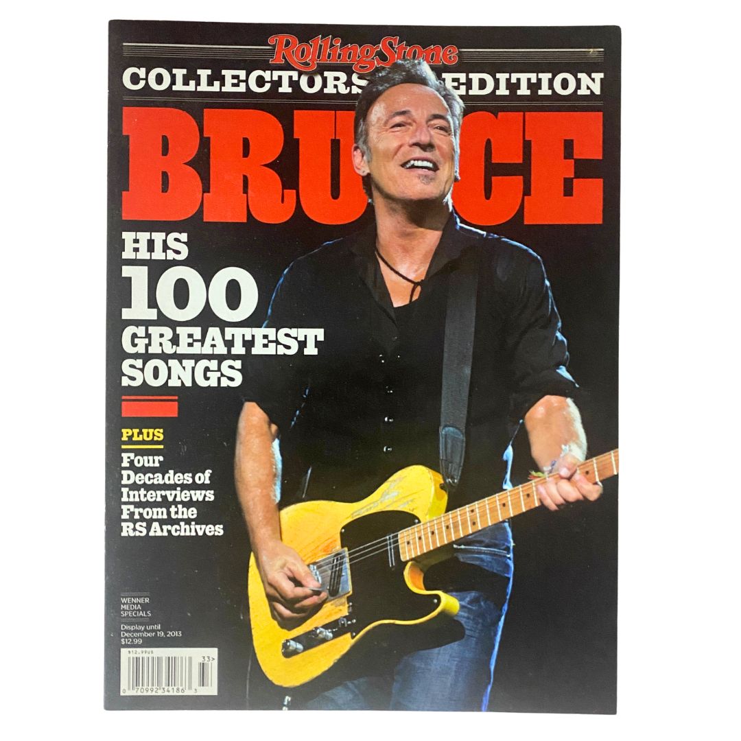 Rolling Stone Magazine December 2013 Collectors Edition featuring Bruce Springsteen on the cover, highlighting his 100 greatest songs.
