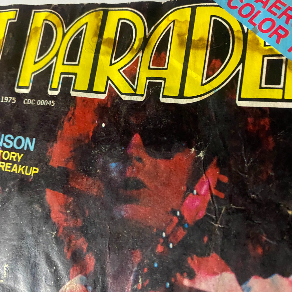 Close-up of the VTG Hit Parader Magazine from September 1975 cover showing Ian Hunter, with highlights on articles and features related to rock music.