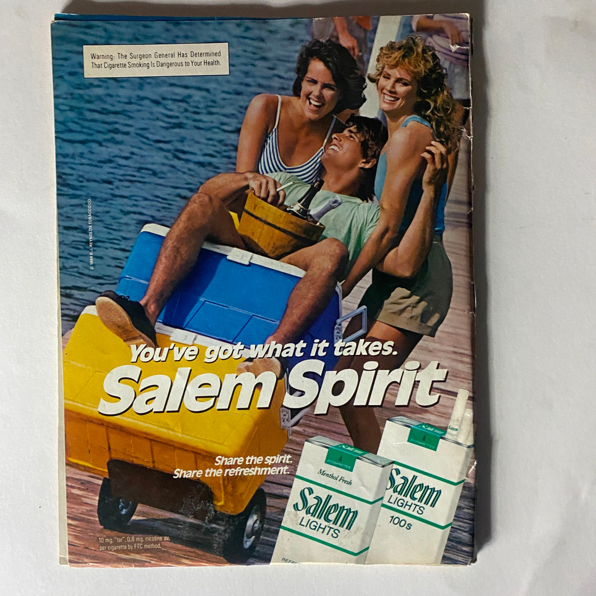 Back cover of the October 1984 Record Magazine advertising Salem Spirit, reflecting popular culture and lifestyle from the era.