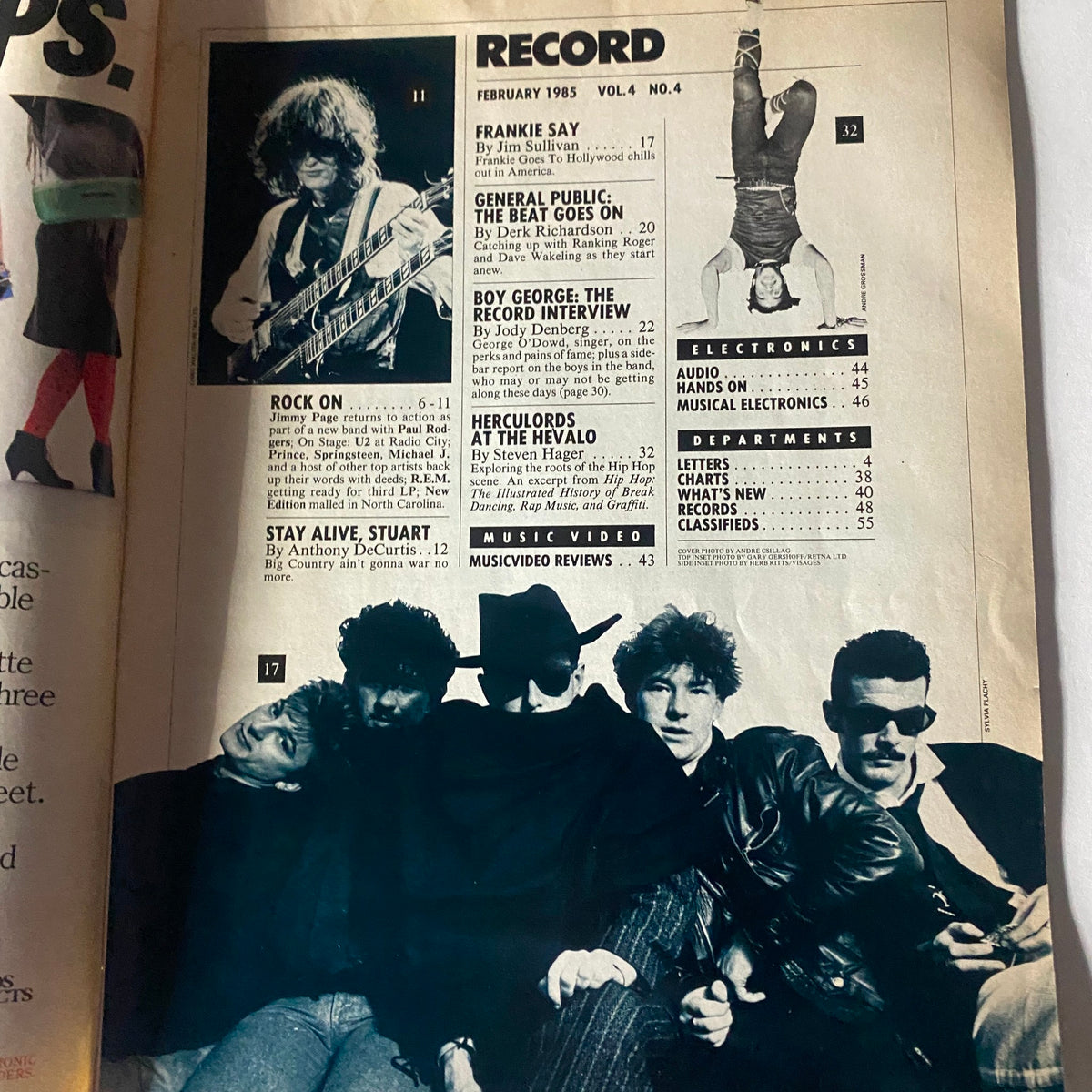 Vintage Record Magazine February 1985 Vol 4 No. 4 Boy George and Madonna