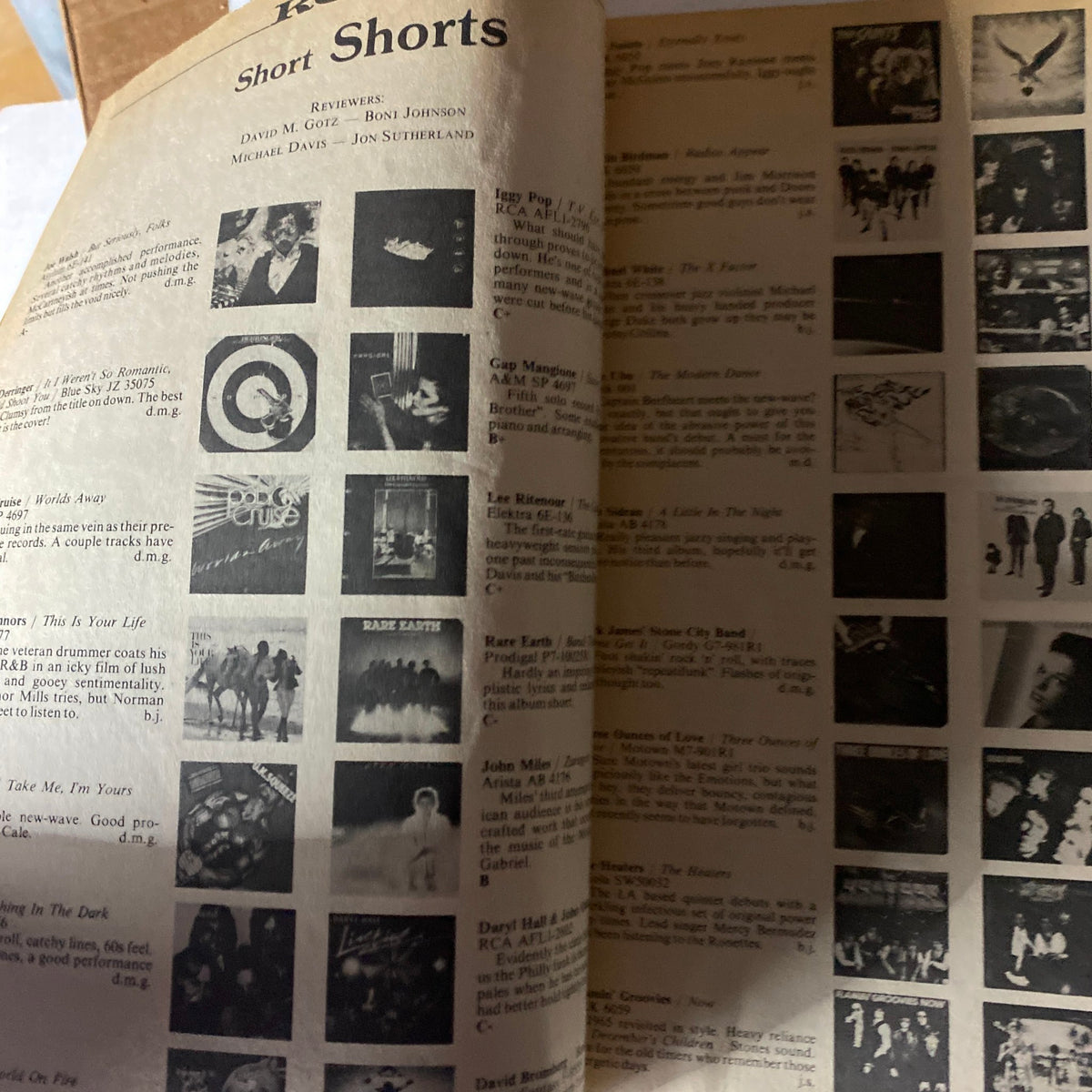 Interior pages of VTG Record Review Magazine October 1978 showing short reviews of albums, reflecting the music trends and styles of the late 1970s.
