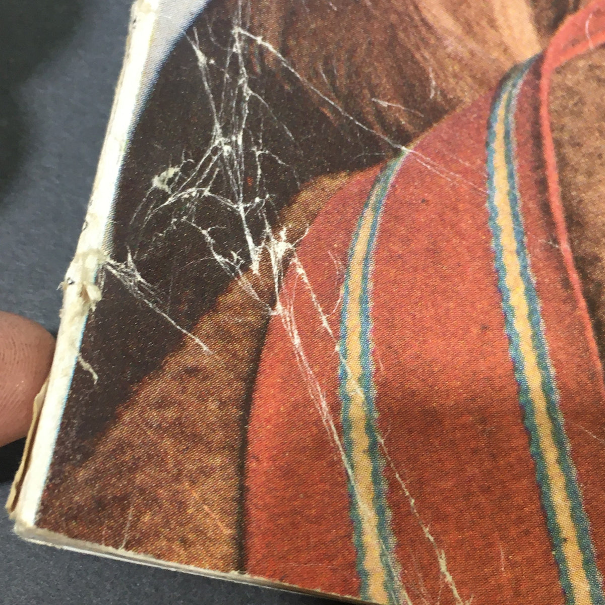 Damage on the edge of the VTG Journal Magazine April 1969 illustrating its vintage condition with scratches.
