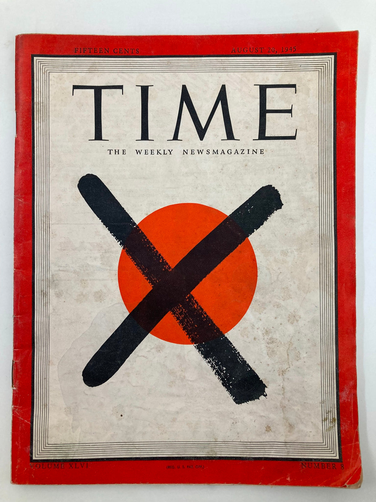Time Magazine August 20 1945 Vol 46 #8 X Marks Japan No Label