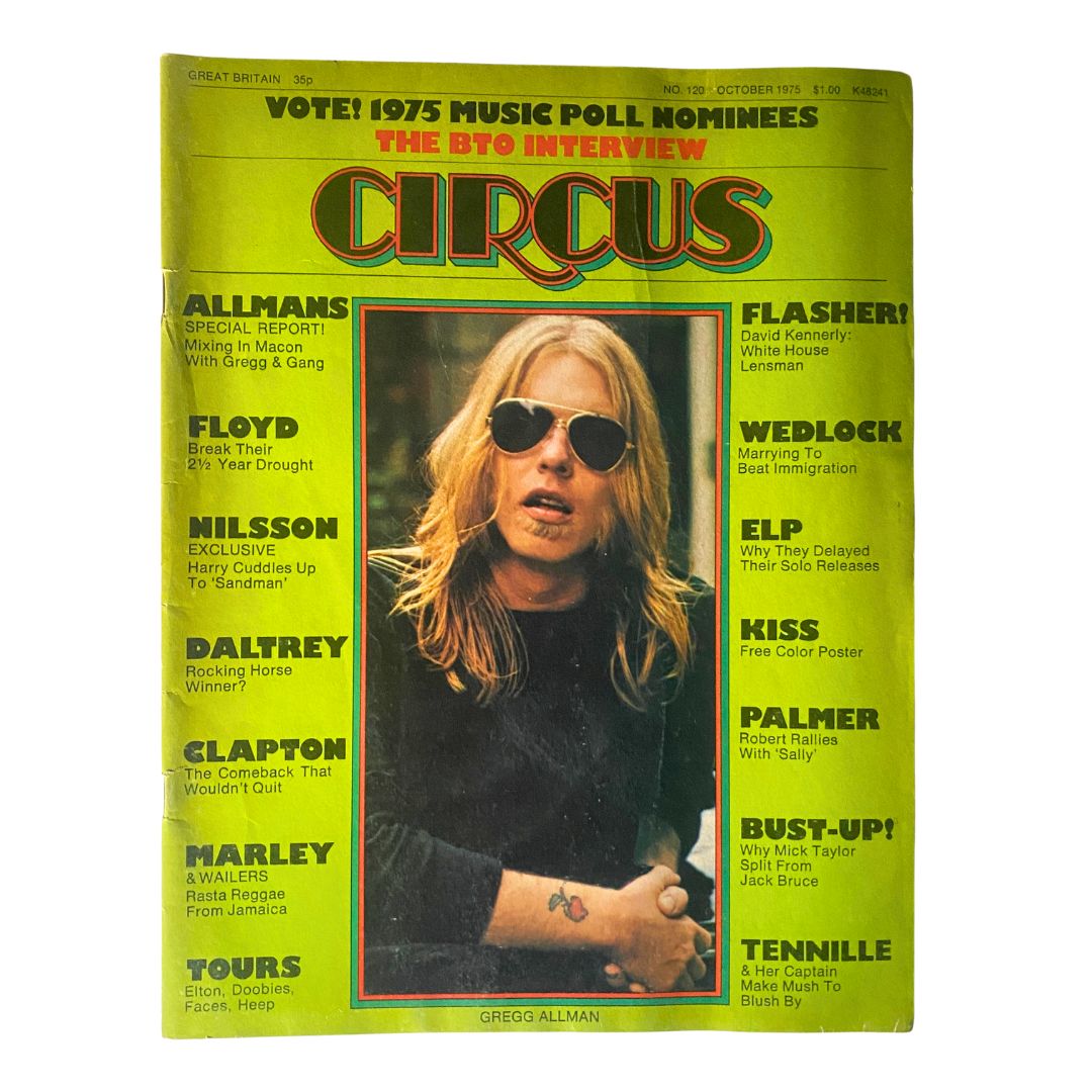Vintage Circus Magazine October 1975 No. 120 Greg Allman No Label