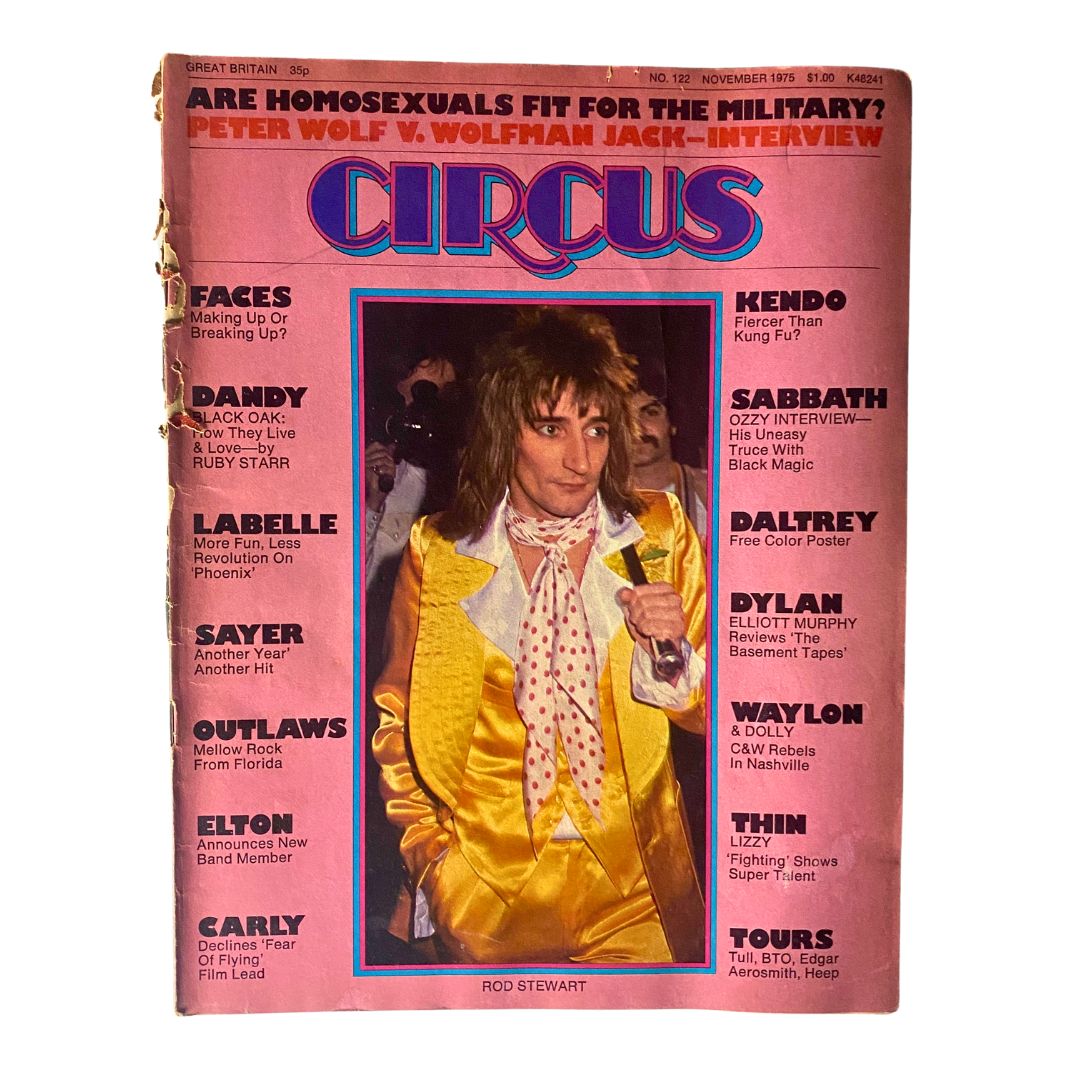 Vintage Circus Magazine November 1975 No. 122 Rod Stewart No Label