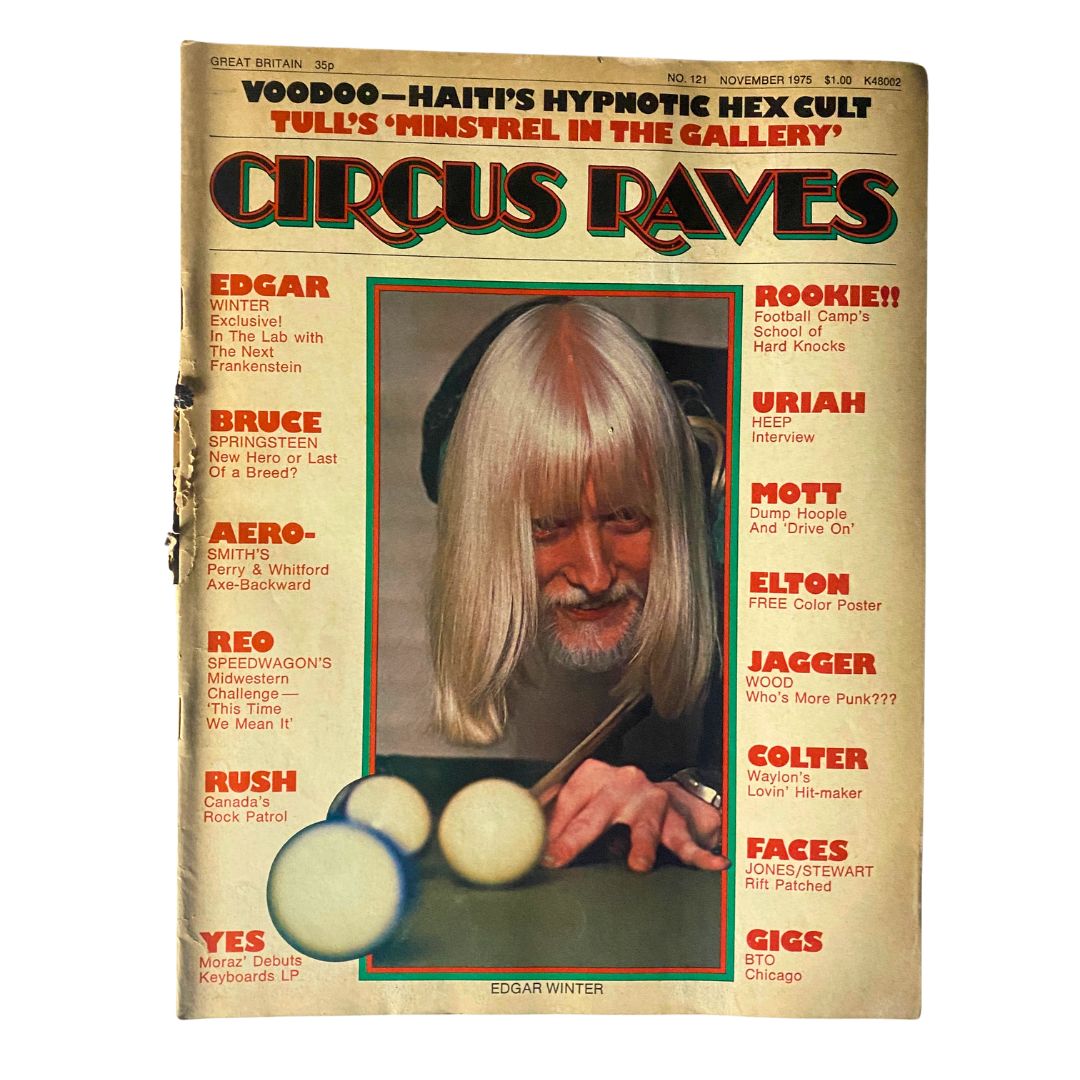 Vintage Circus Raves Magazine November 1975 No. 121 Edgar Winter No Label