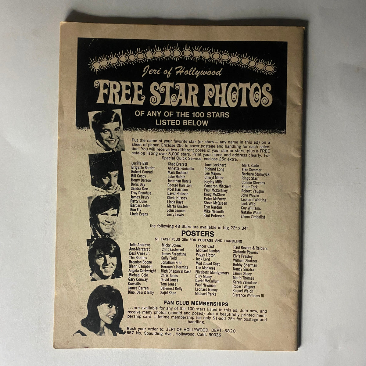 Vintage Top Stars Magazine 1970 Teen Idols Issue Paul McCartney No Label