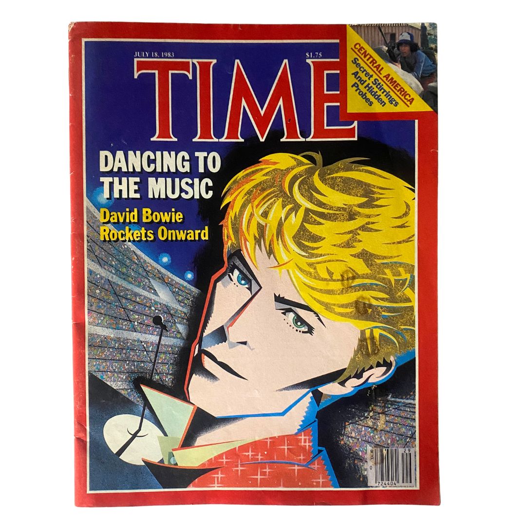 VTG Time Magazine July 18 1983 featuring David Bowie on the cover, with the headline 'Dancing to the Music' and the subheading 'Rockets Onward'