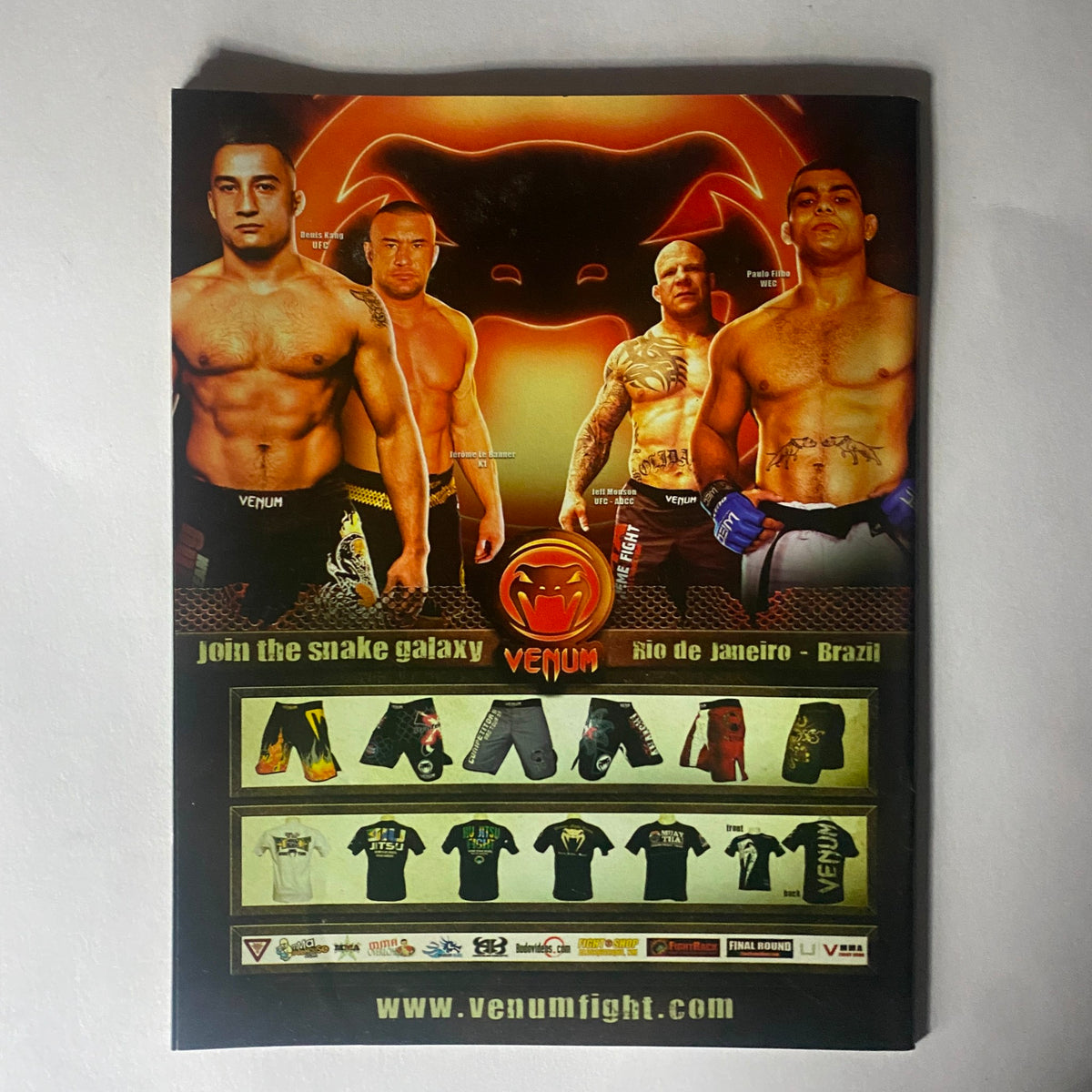 Advertisement page from Extreme Fighter Magazine 2009 #03 promoting Venum fight gear, featuring MMA athletes in training apparel.