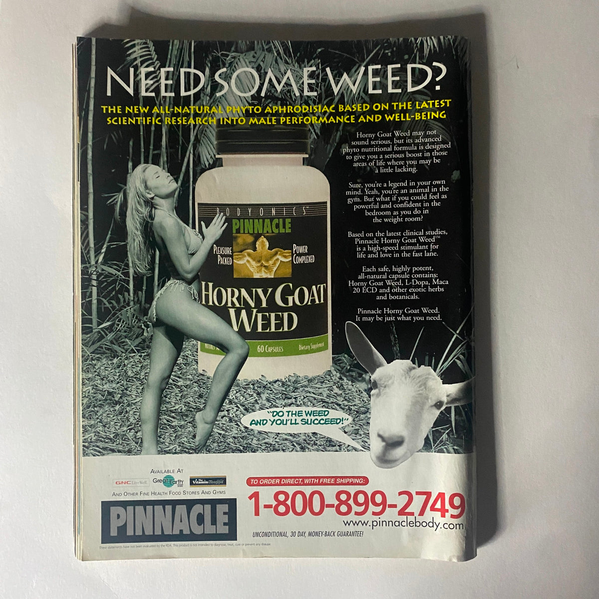 Pump Magazine March August September 2000 edition cover featuring an advertisement for Horny Goat Weed, showcasing fitness and health promotion with vibrant imagery.