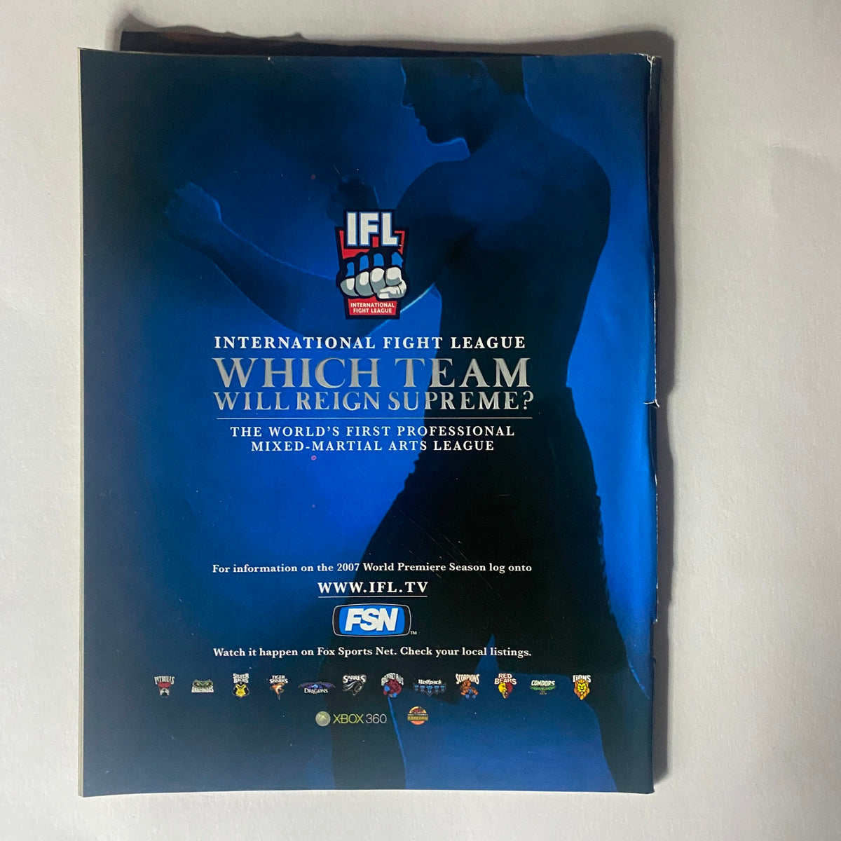 Back cover of Real Fighter Magazine 2007 Issue 11, showcasing the International Fight League promotional content related to mixed martial arts.