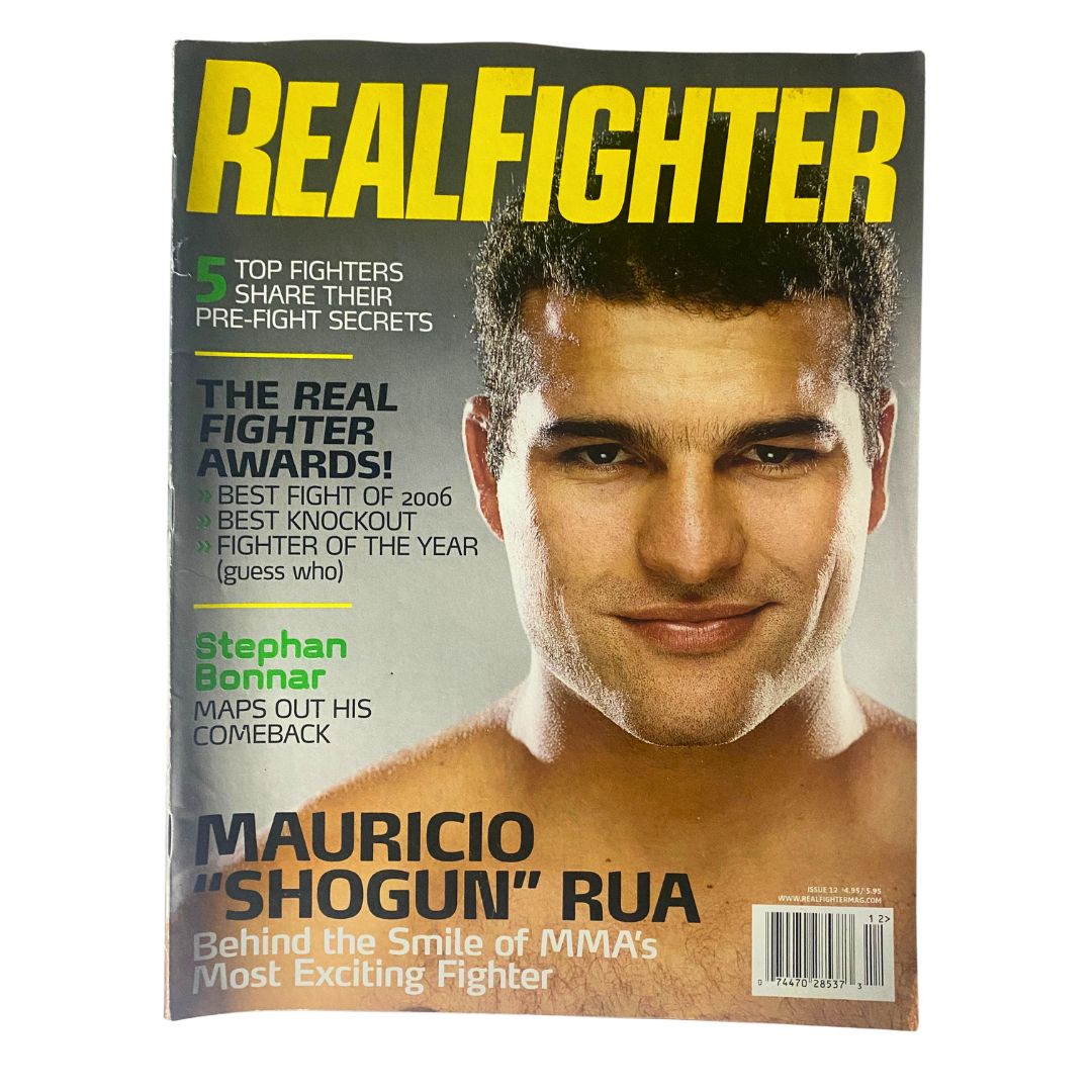 Real Fighter Magazine 2007 Issue 12 featuring Mauricio 'Shogun' Rua on the cover, showcasing the MMA star's face and notable features of the publication.