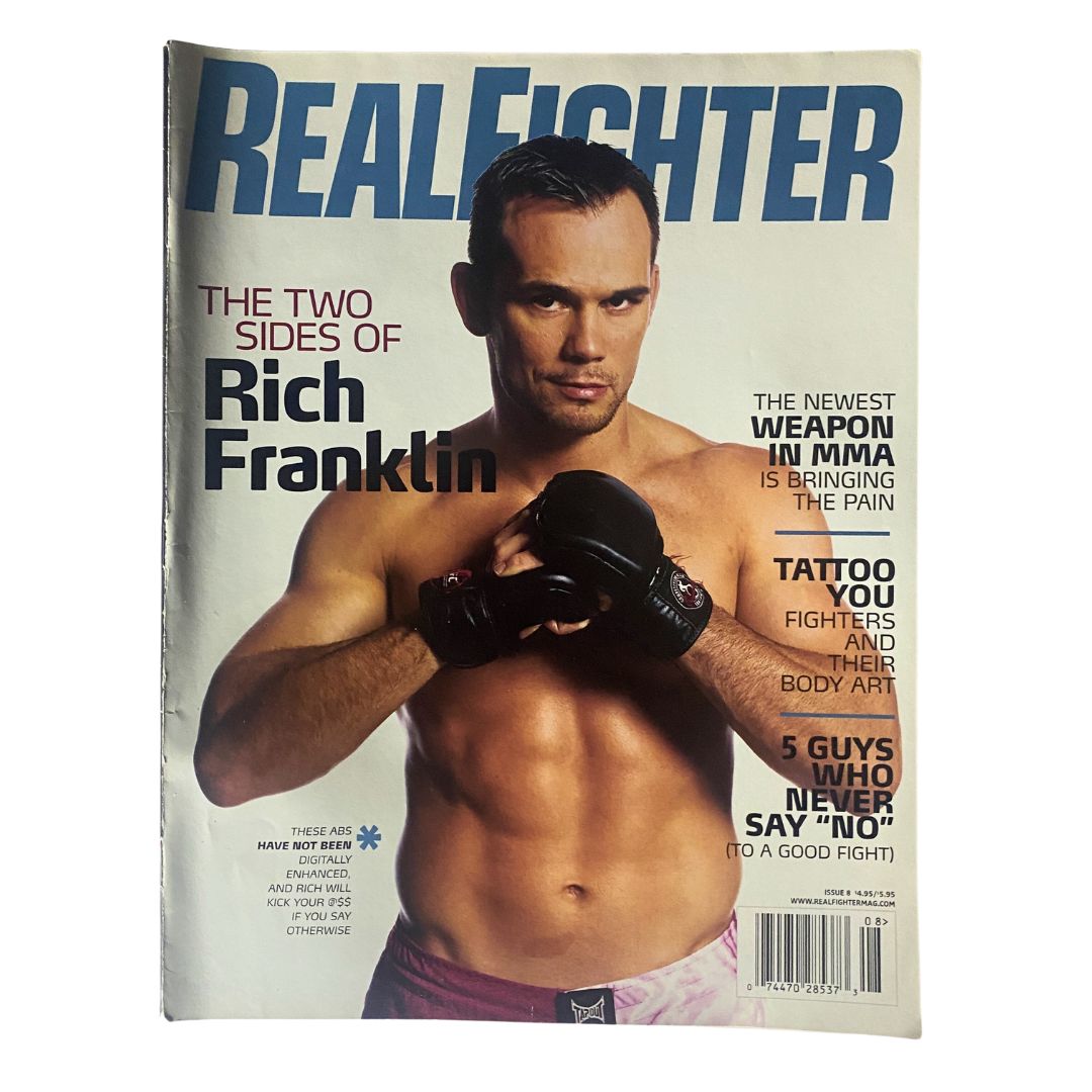 Real Fighter Magazine 2006 Issue 8 featuring Rich Franklin on the cover, showcasing his intense stance and focus, a collectible for MMA enthusiasts.