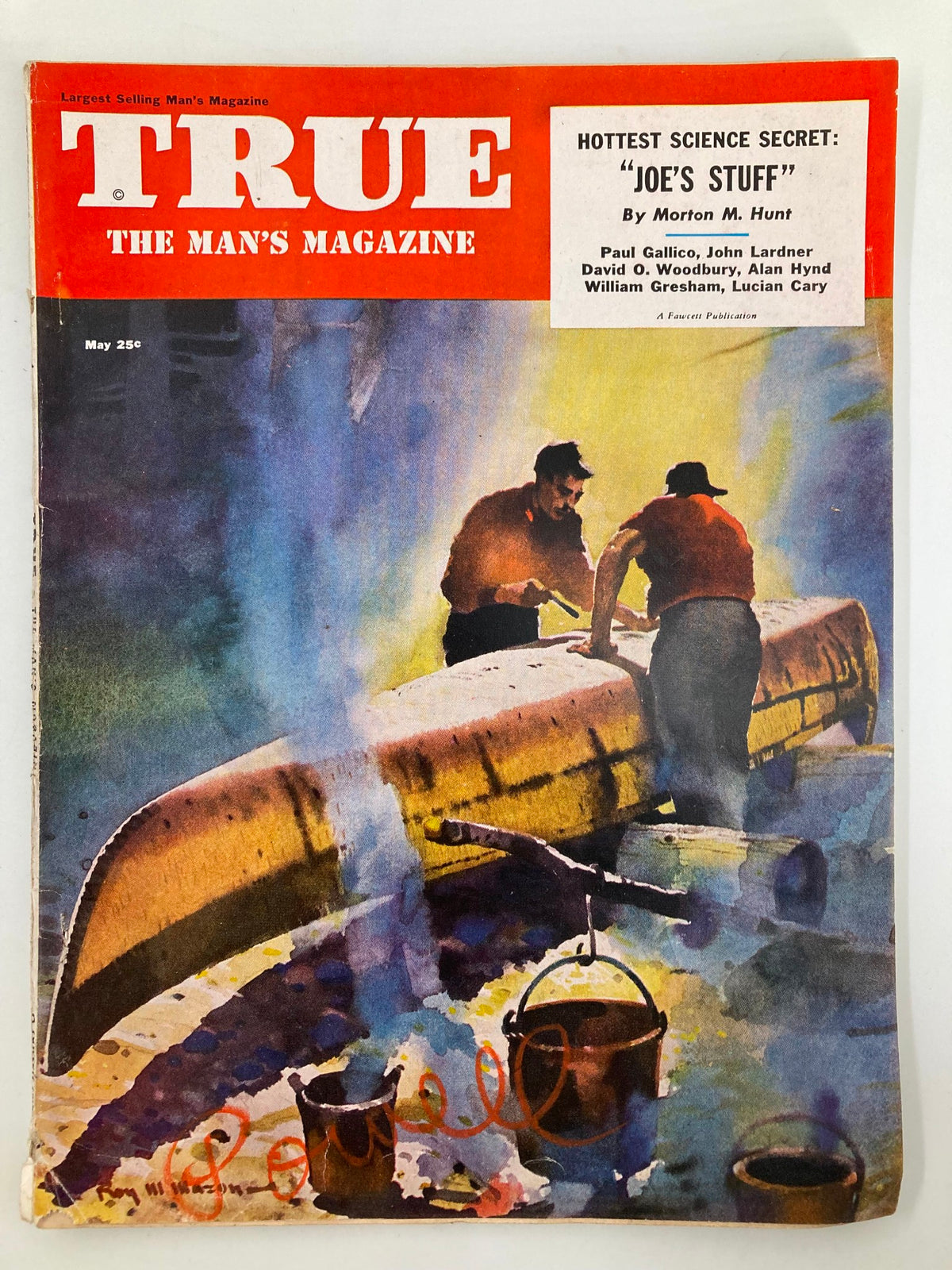 Cover of TRUE The Man's Magazine May 1950 showcasing an artistic illustration related to the issue's theme, featuring the title prominently and vintage design elements.