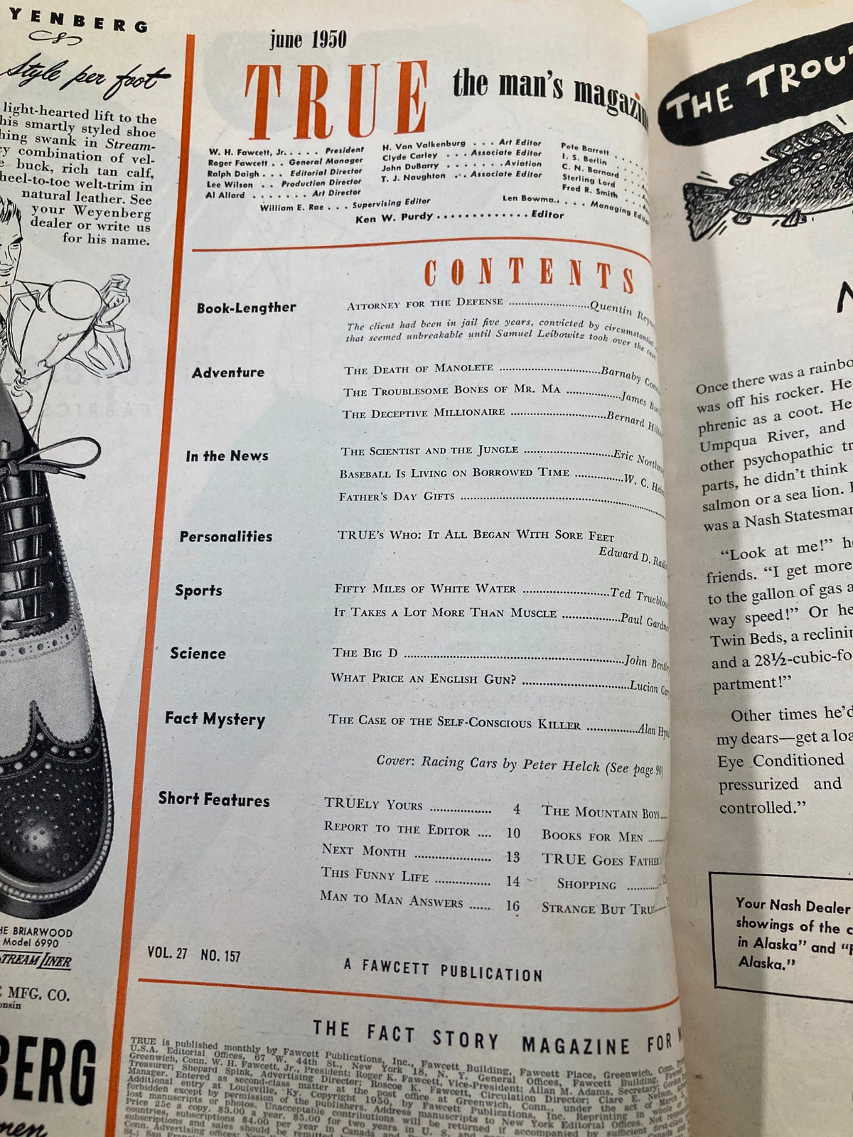 TRUE The Man's Magazine June 1950 Samuel Leibowitz Atty for the Defense No Label