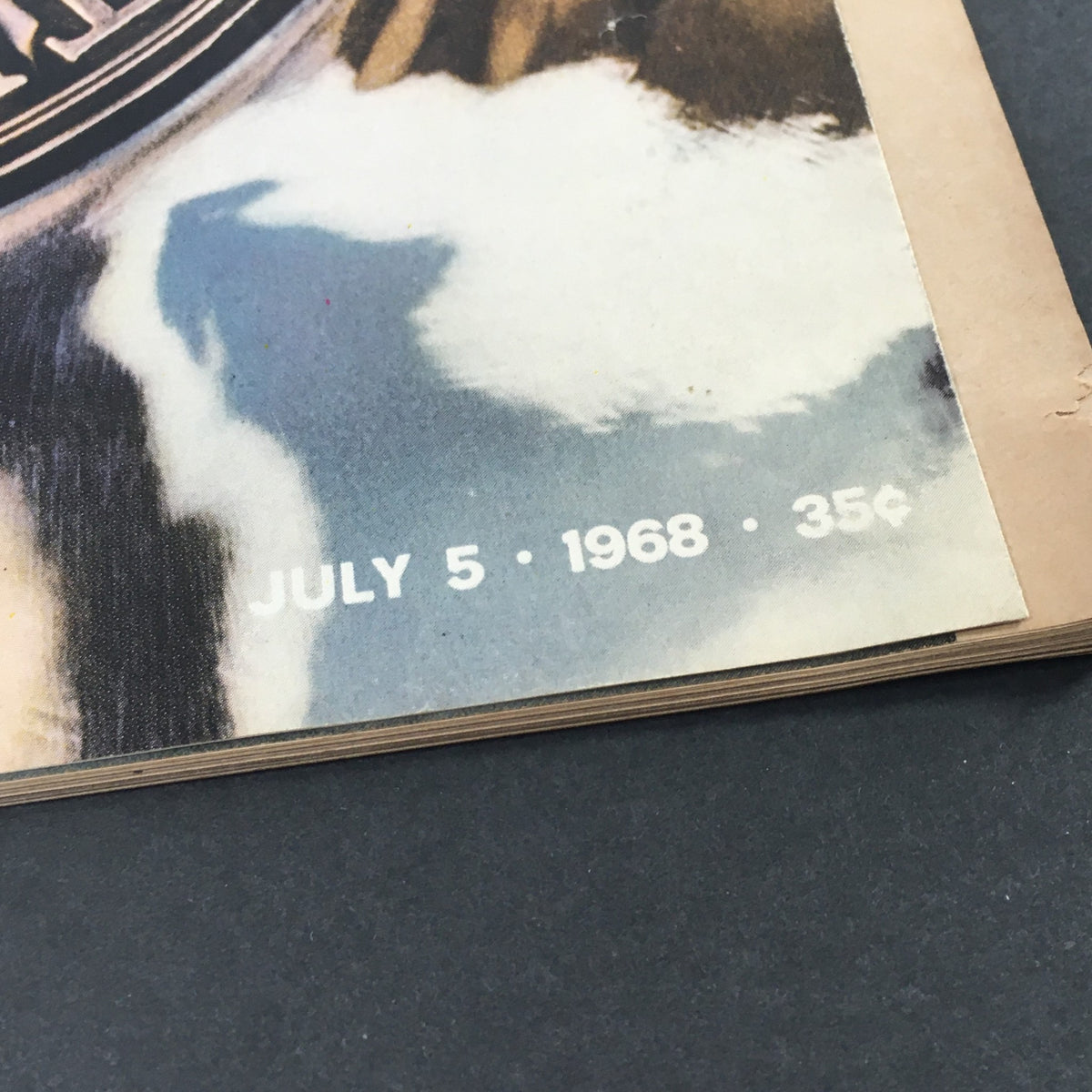 Close-up of the publication date and price on the cover of VTG Life Magazine July 5 1968 Special Issue The Presidency.