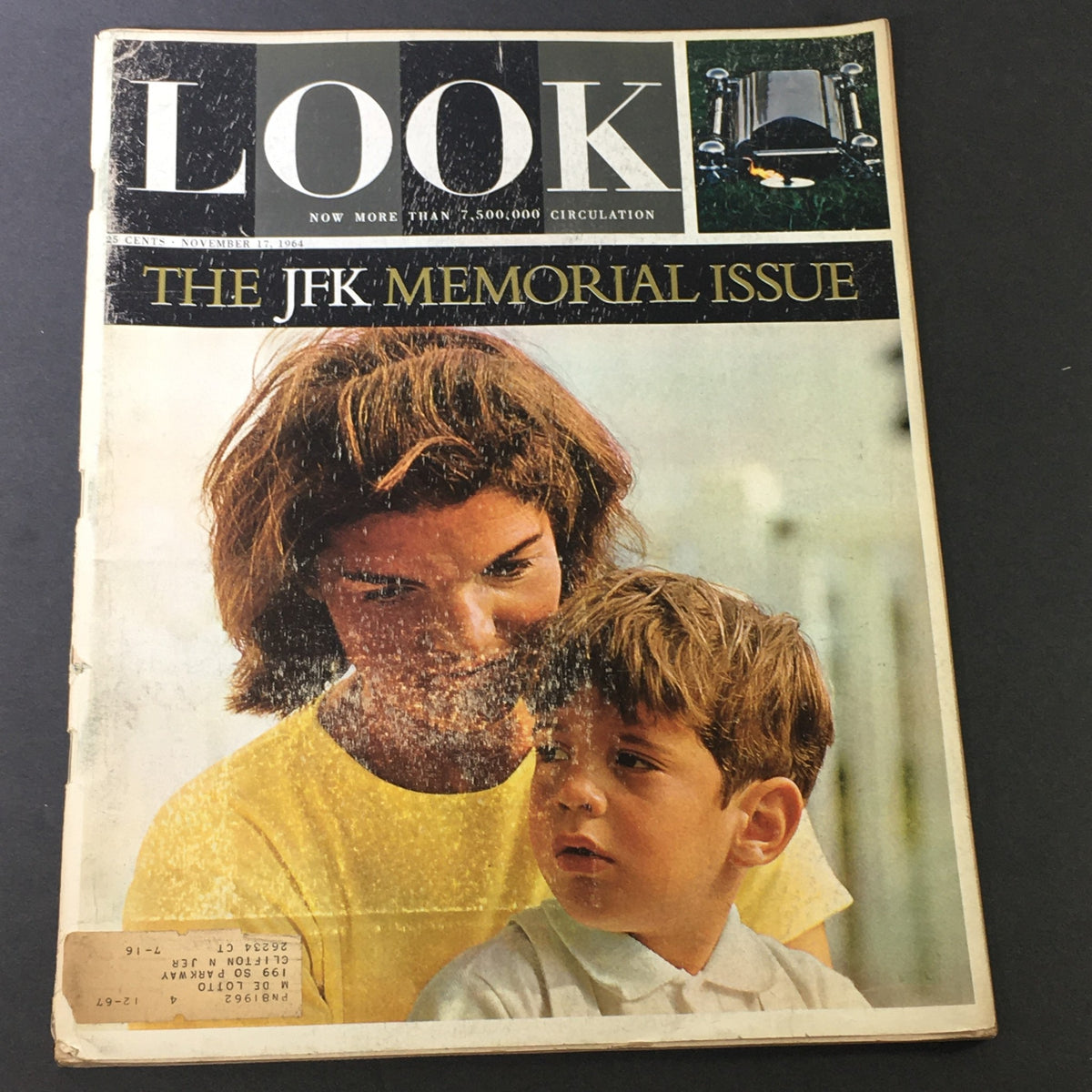 VTG Look Magazine Cover November 17, 1964 - JFK Memorial Issue featuring Jackie Kennedy and John Jr.