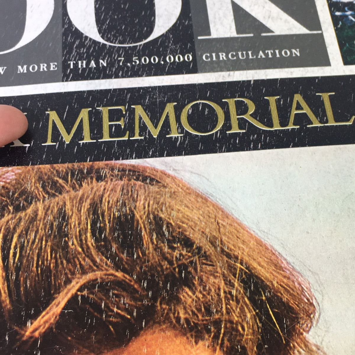 Close-up of the title 'THE JFK MEMORIAL ISSUE' on November 17, 1964 Look Magazine.