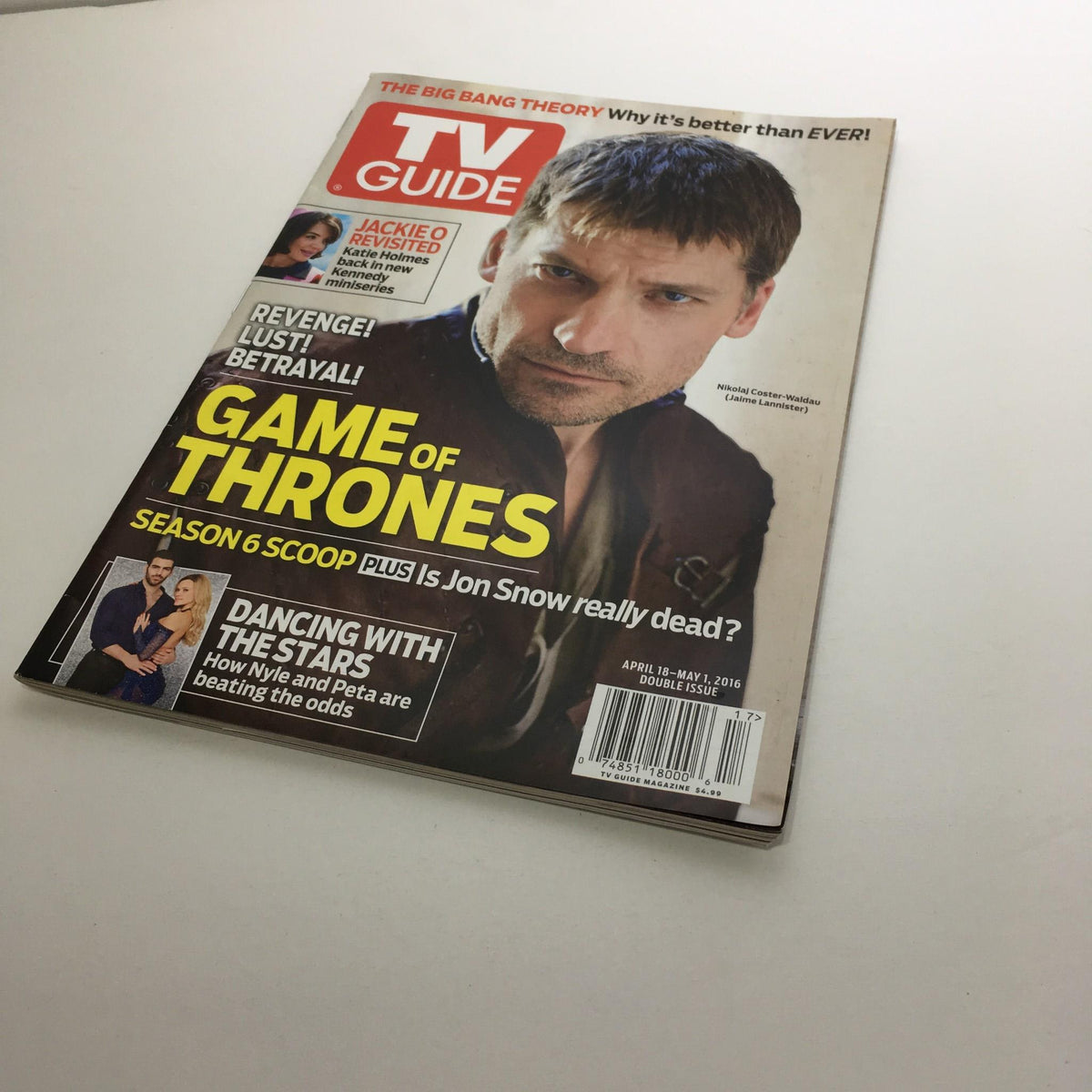 Alternate view of TV Guide April 18-May 1 2016 Double Issue with Nikolaj Coster-Waldau on the cover, emphasizing Game of Thrones content.
