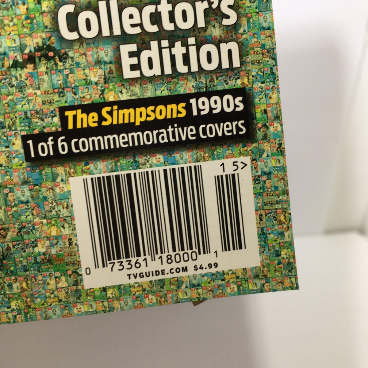 TV Guide April 8-21, 2013 special double issue celebrating The Simpsons 60th anniversary. The back cover features a collage of animated characters with a barcode.