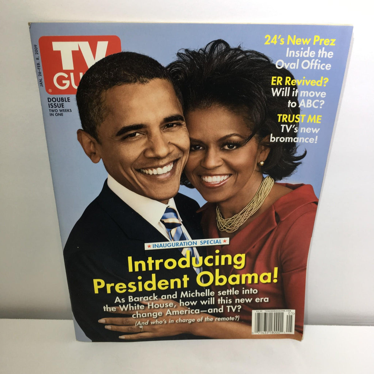 TV Guide Jan 26-Feb 8 2009 Double Issue featuring Barack Obama and Michelle Obama on the cover, celebrating his inauguration with the headline 'Introducing President Obama!'