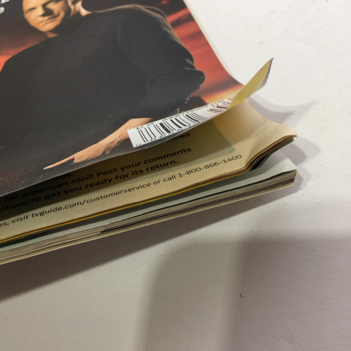 Side view of TV Guide January 8-14 2007, capturing the magazine's well-kept condition with visible spine wear and showcasing its status as a collectible item.