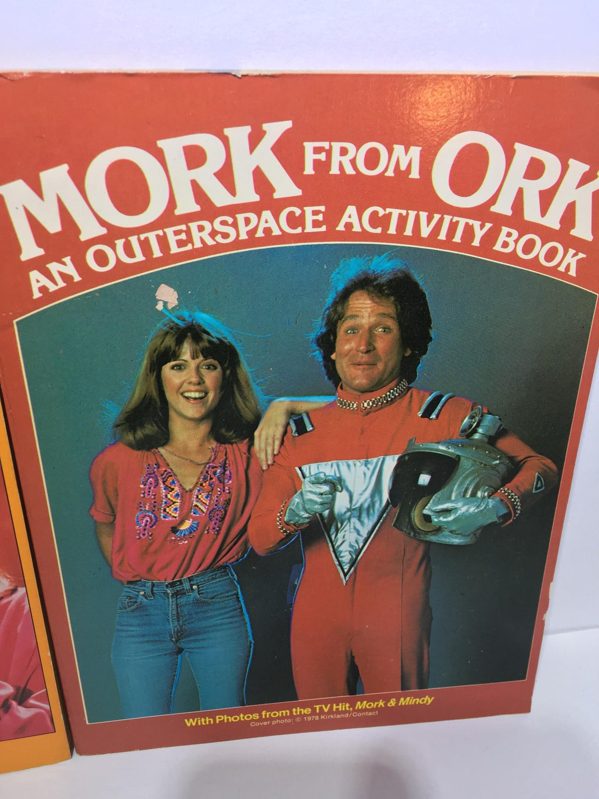 Mork From Ork: An Outerspace Activity Book cover displaying Mork and Mindy in themed attire, part of the lot of 3 The Mork & Mindy Activity Book and Magazine.