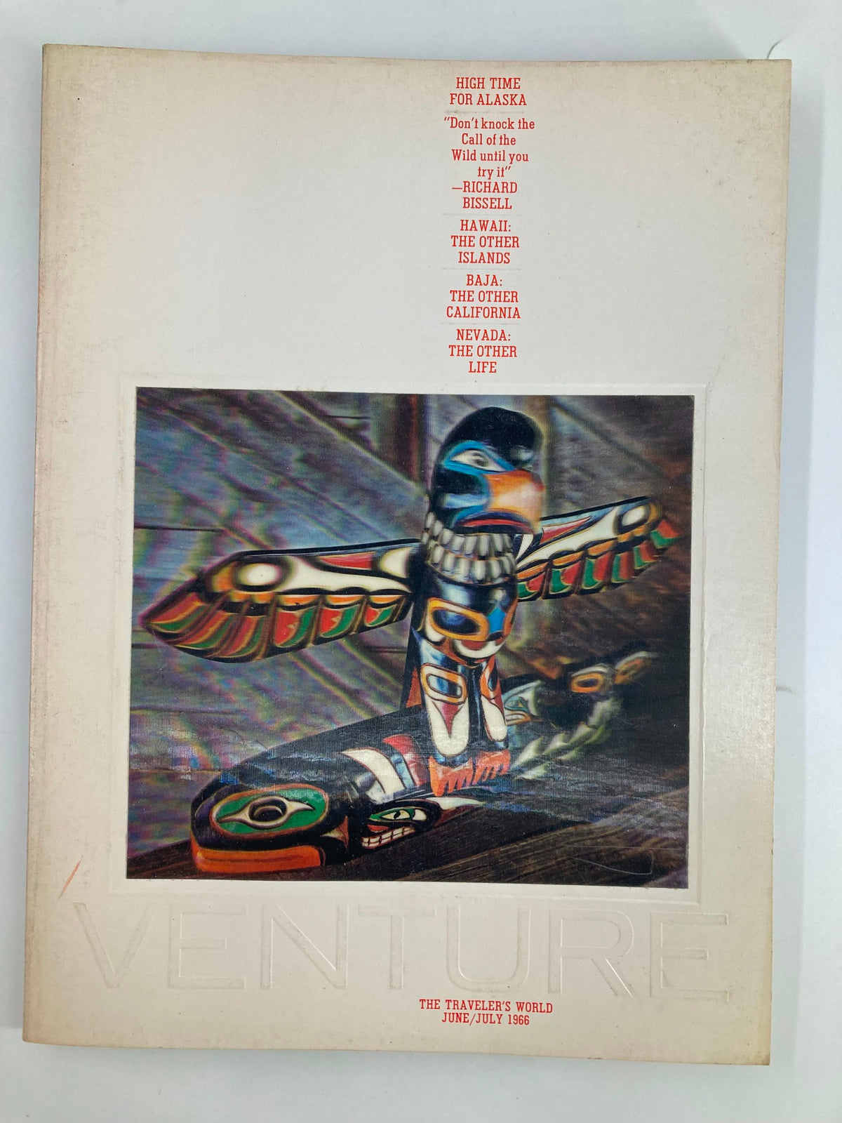 VTG Venture Magazine June 1966 cover featuring the theme 'High Time for Alaska' with intricate artwork and bold typography