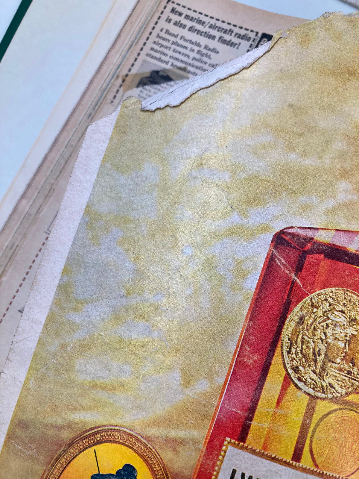 Detail shot of VTG Esquire Magazine January - June 1966 illustrating the aged characteristics of the magazine cover, hinting at its vintage history.