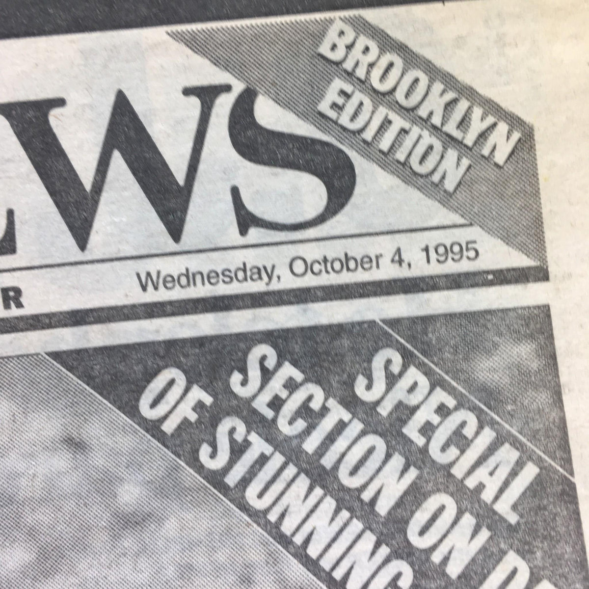 Brooklyn edition of New York Daily News from October 4, 1995 detailing the sensational O.J. Simpson case with prominent section headers.