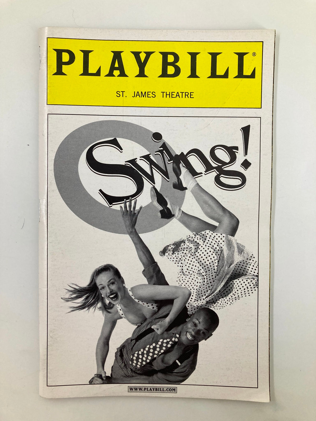2000 Playbill from St. James Theatre featuring the musical 'Swing!', showcasing vibrant promotional cover art with performers in dynamic poses.