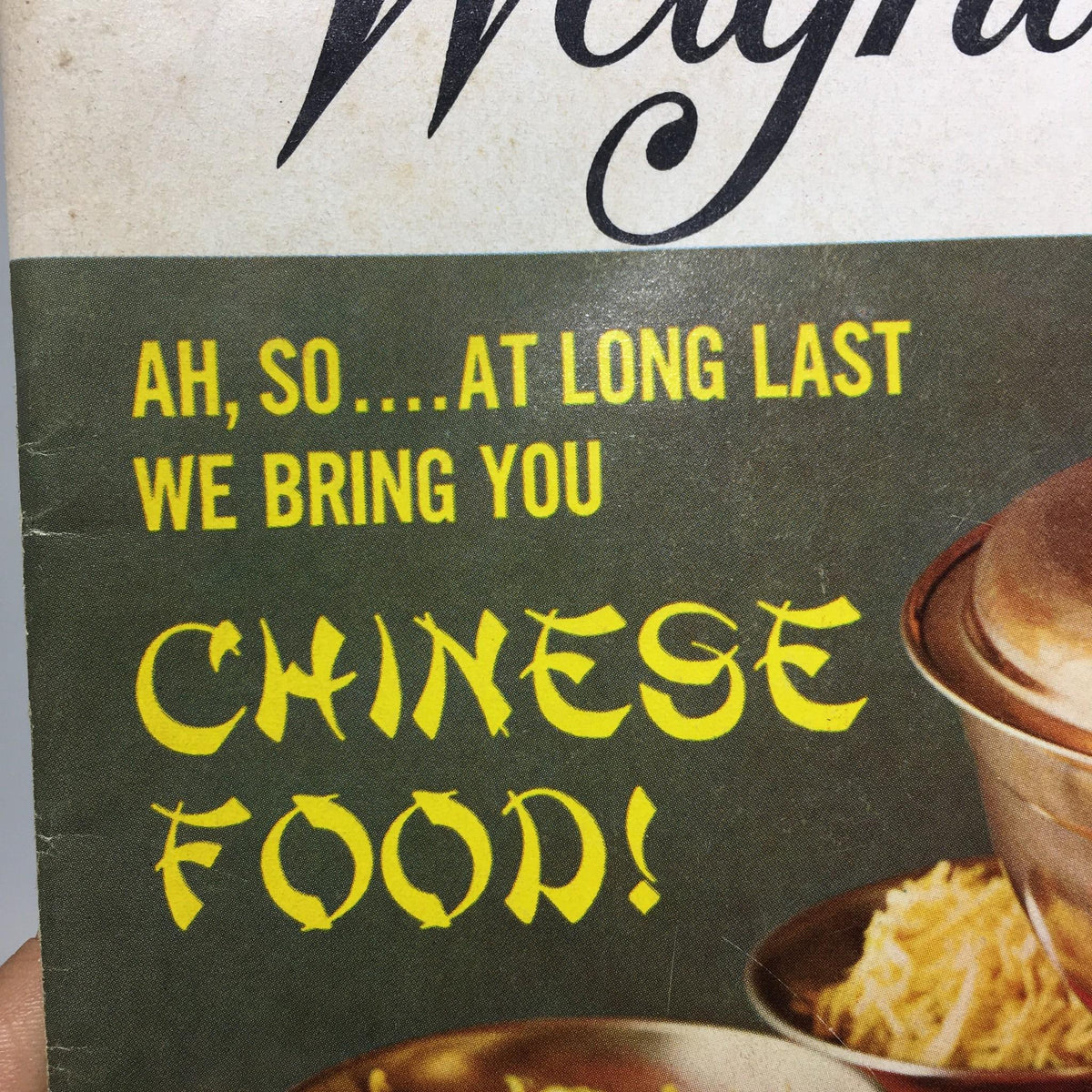 Close-up of Weight Watchers Magazine September 1969 featuring the title with bold text announcing 'Chinese Food!', inviting readers to explore new recipes.