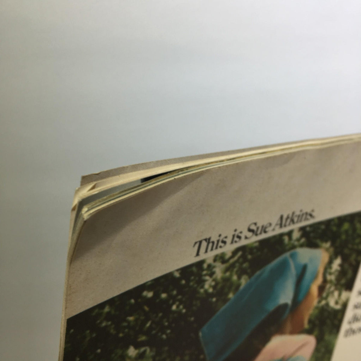 Side view of Weight Watchers Magazine September 1969 showing the edge of the pages, indicating the magazine's vintage condition and age.