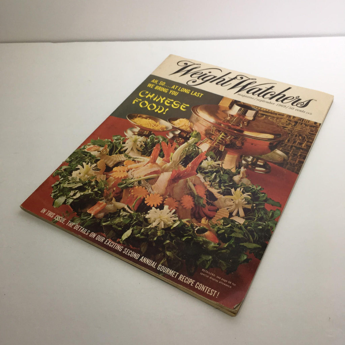 Front cover of Weight Watchers Magazine September 1969 showcasing vibrant colors and a layout promoting 'Chinese Foods!', inviting collectors and vintage magazine enthusiasts.