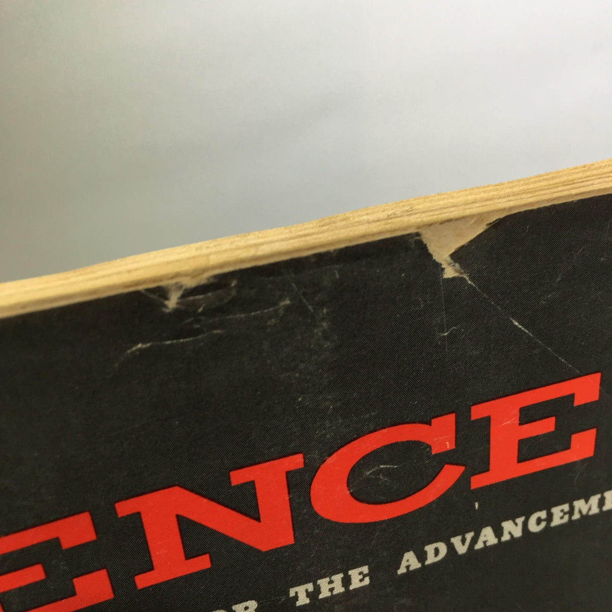 Close-up view of the top edge of Science Magazine, March 14, 1969, Vol 163 No. 3872, highlighting minor wear and age.