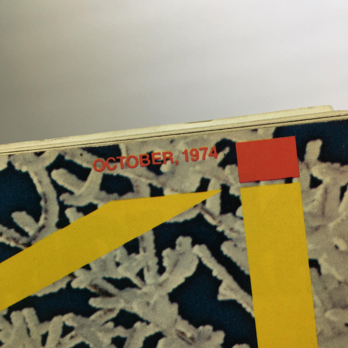Cover detail of Ski Magazine October 1974 showcasing bold typography and vibrant colors, focusing on skiing culture and travel.