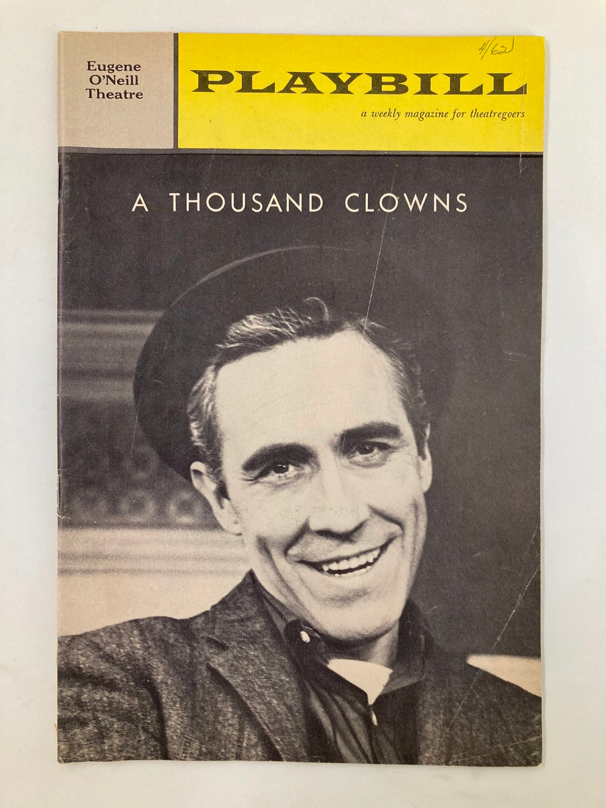 Vintage 1962 Playbill featuring Jason Robards Jr. from the production 'A Thousand Clowns' at the Eugene O'Neill Theatre, showcasing mid-20th-century theatre aesthetics.