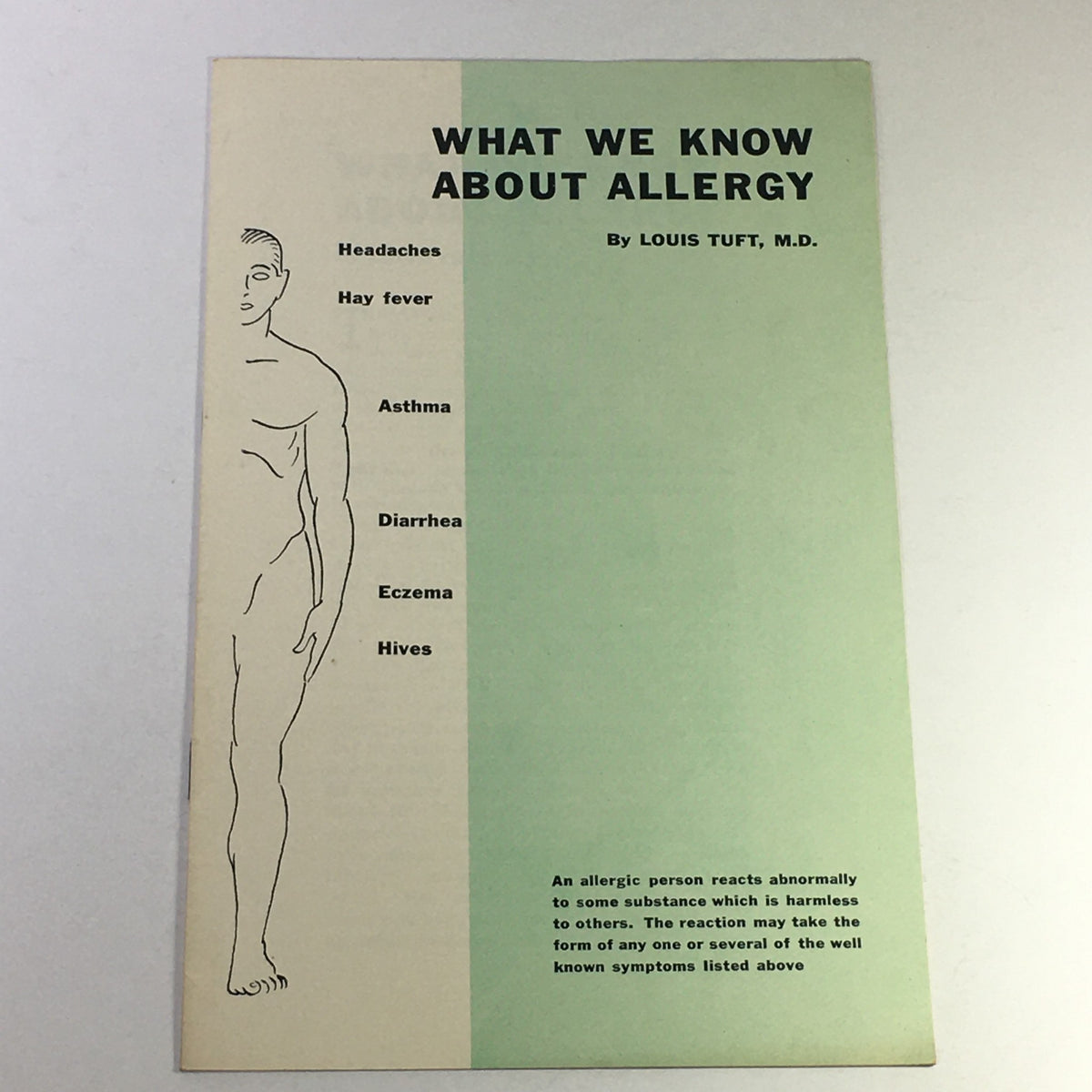 Cover of the vintage May 1951 issue of The Health Magazine featuring 'What We Know About Allergy' by Louis Tuft, M.D. The illustration highlights allergy symptoms including headaches, hay fever, asthma, diarrhea, eczema, and hives.