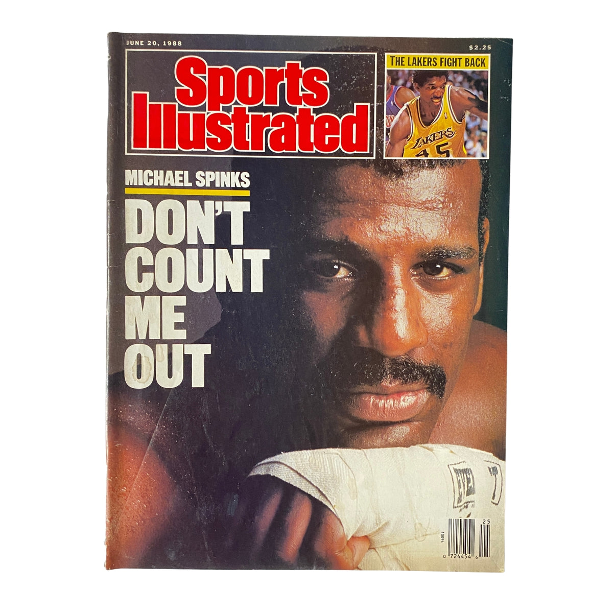 Cover of Sports Illustrated Magazine June 20, 1988 featuring Michael Spinks with the headline 'DON'T COUNT ME OUT' highlighting his upcoming fight with Mike Tyson.