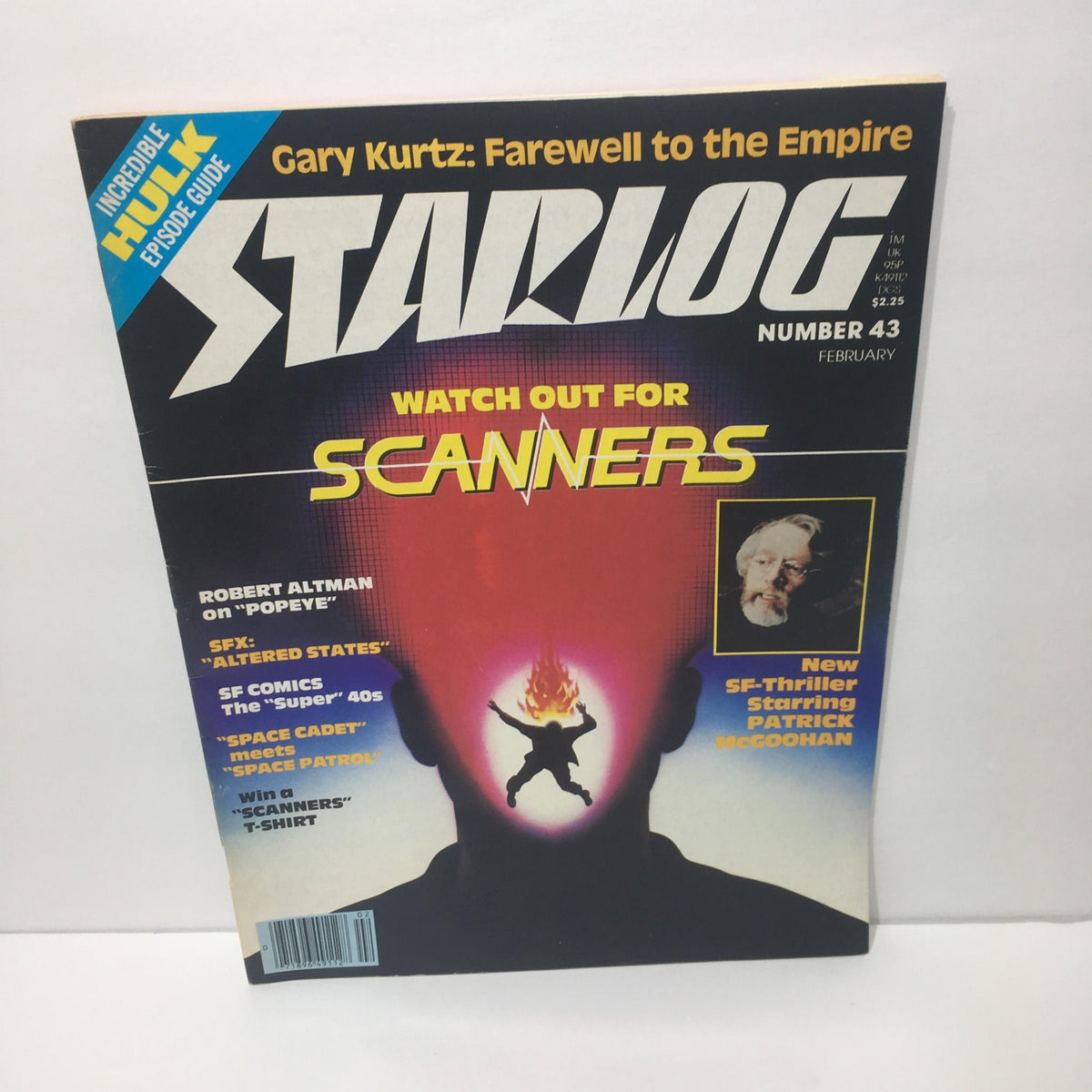 Starlog Magazine Number 43 cover featuring 'Gary Kurtz: Farewell to the Empire' and a bold design warning to 'Watch Out for Scanners'.