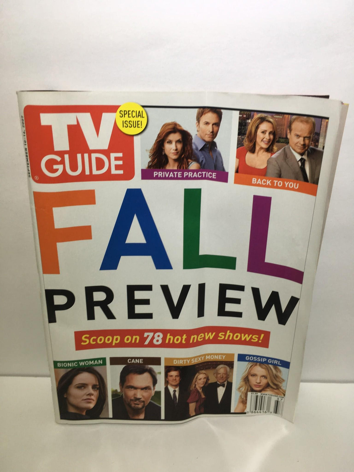 Cover of TV Guide Sept 10-16 2007 Special Issue Fall Preview, featuring promo images for new shows like Private Practice, Back to You, and Gossip Girl.