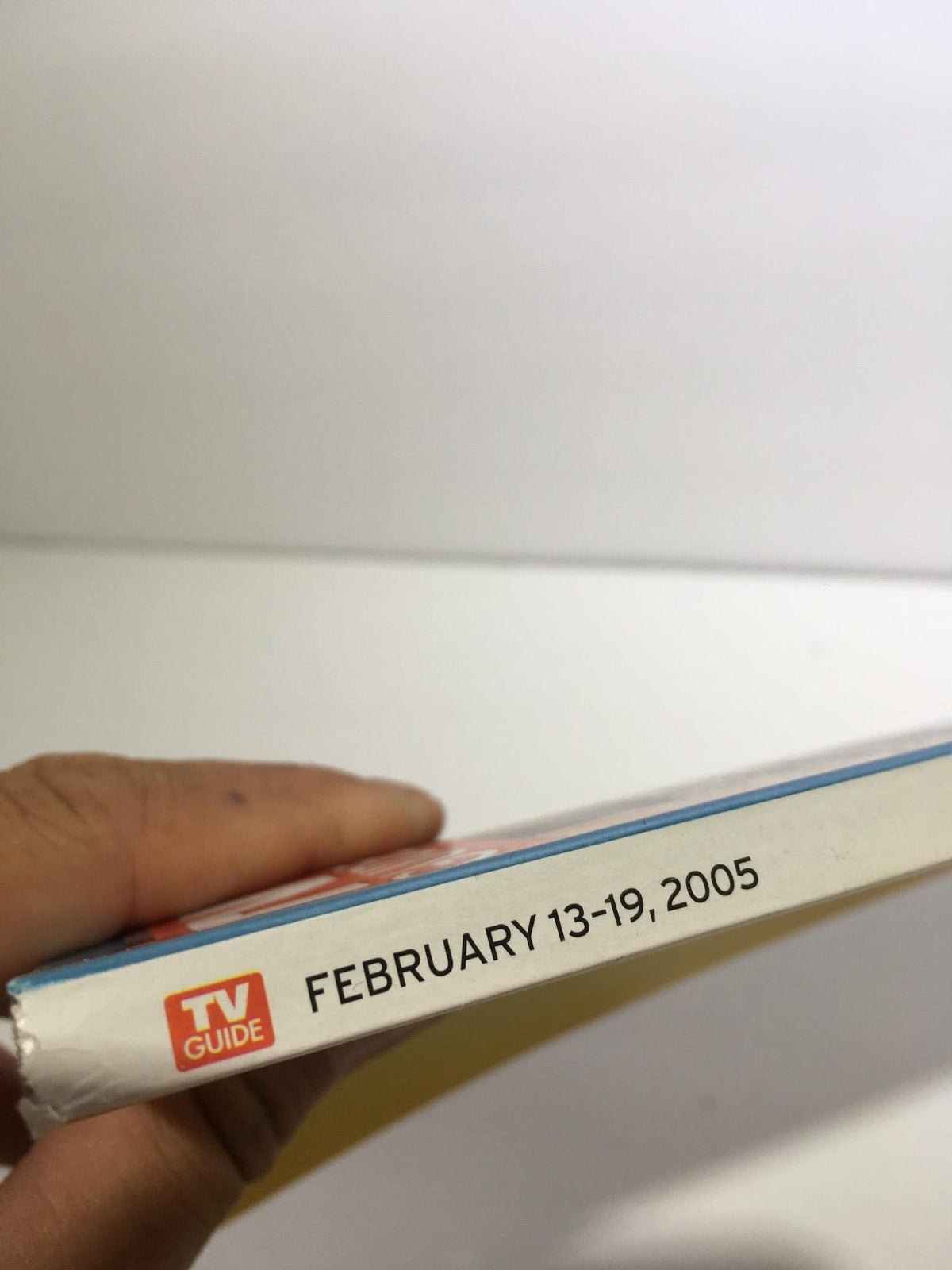 Spine of the TV Guide issue dated February 13-19, 2005, showcasing the title and publication date, emphasizing its collectible nature.