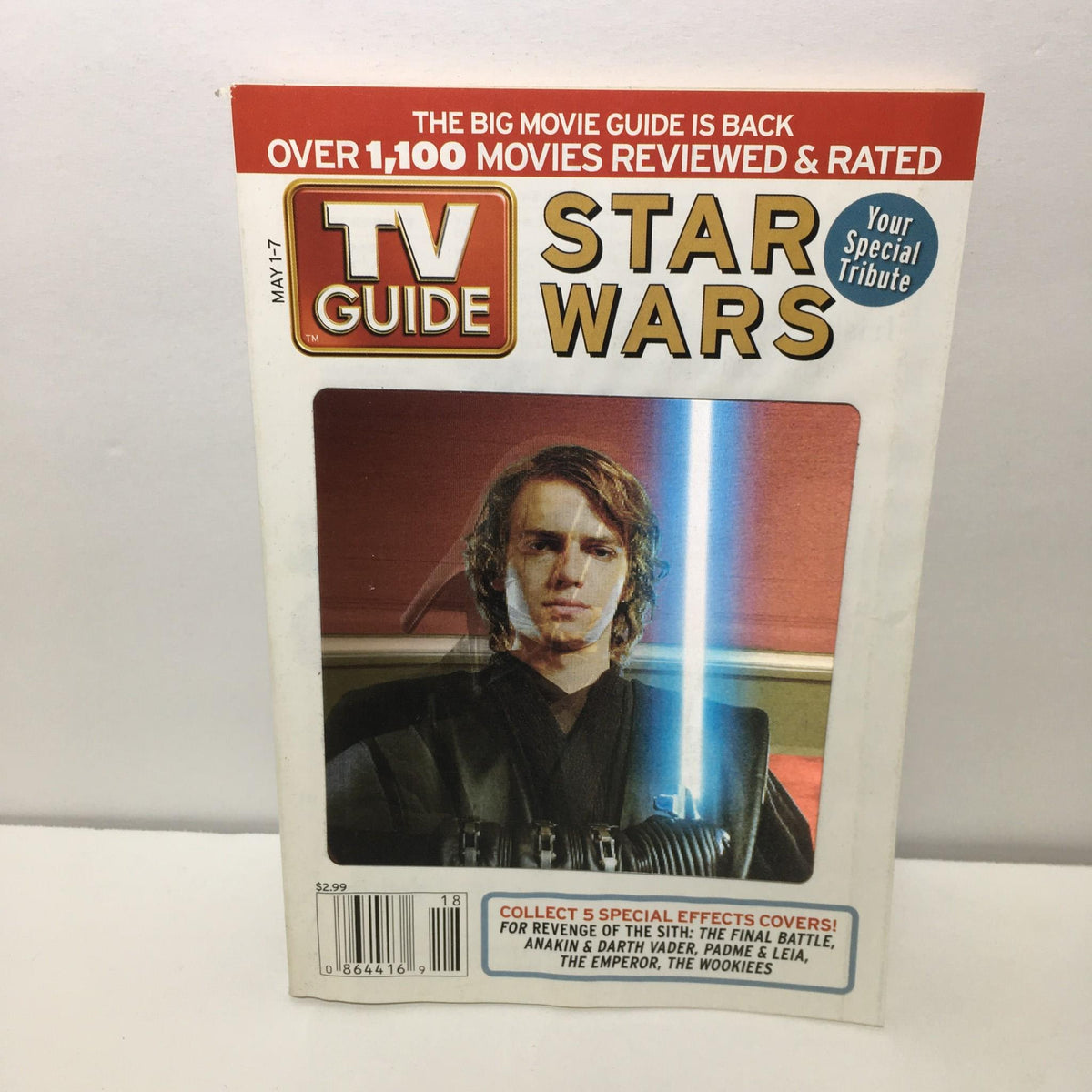 TV Guide May 1-7 2005 featuring Hayden Christensen on the cover, showcasing Star Wars theme with a special tribute headline.