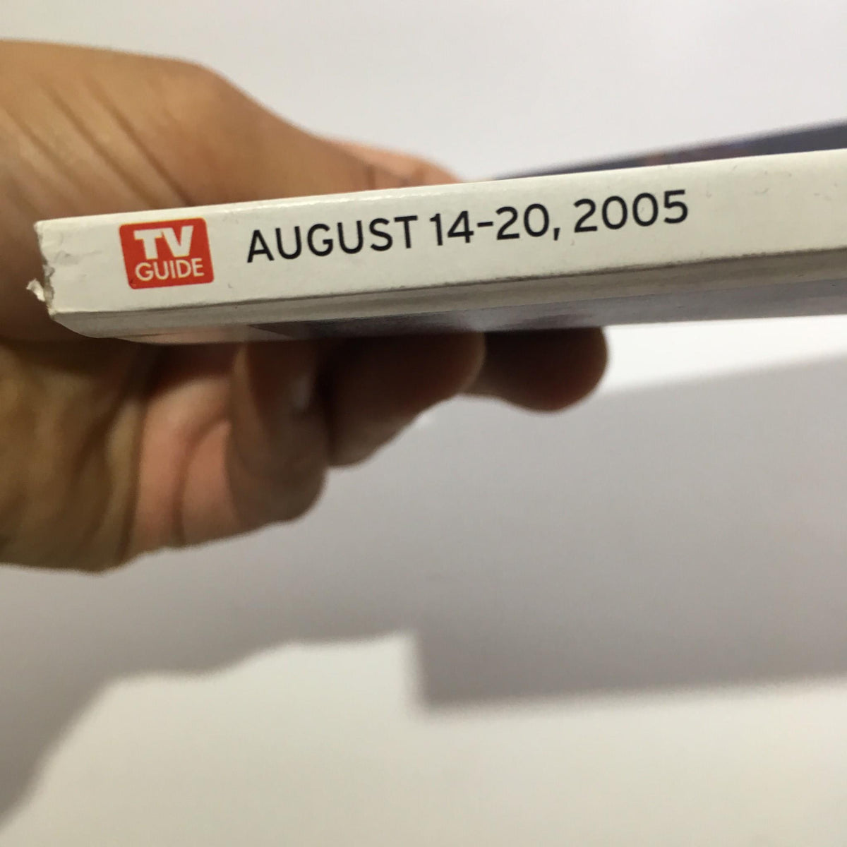 Spine view of TV Guide August 14-20 2005, displaying the publication date clearly, related to the Beatles special tribute issue with Ringo Starr on the cover.