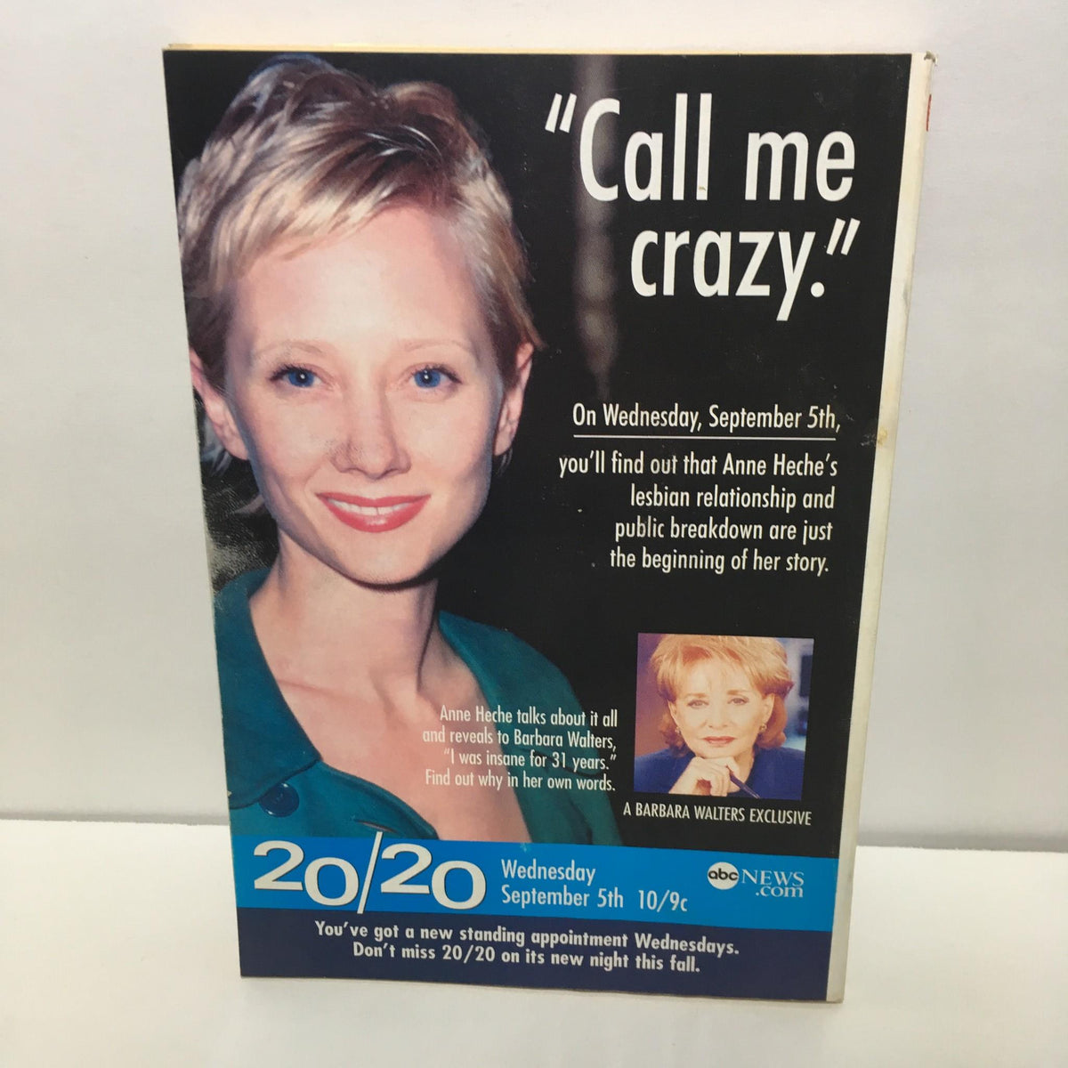 TV Guide Sept 1-7 2001 featuring a promotional image with the text 'Call me crazy' highlighting an exclusive interview with Anne Heche.