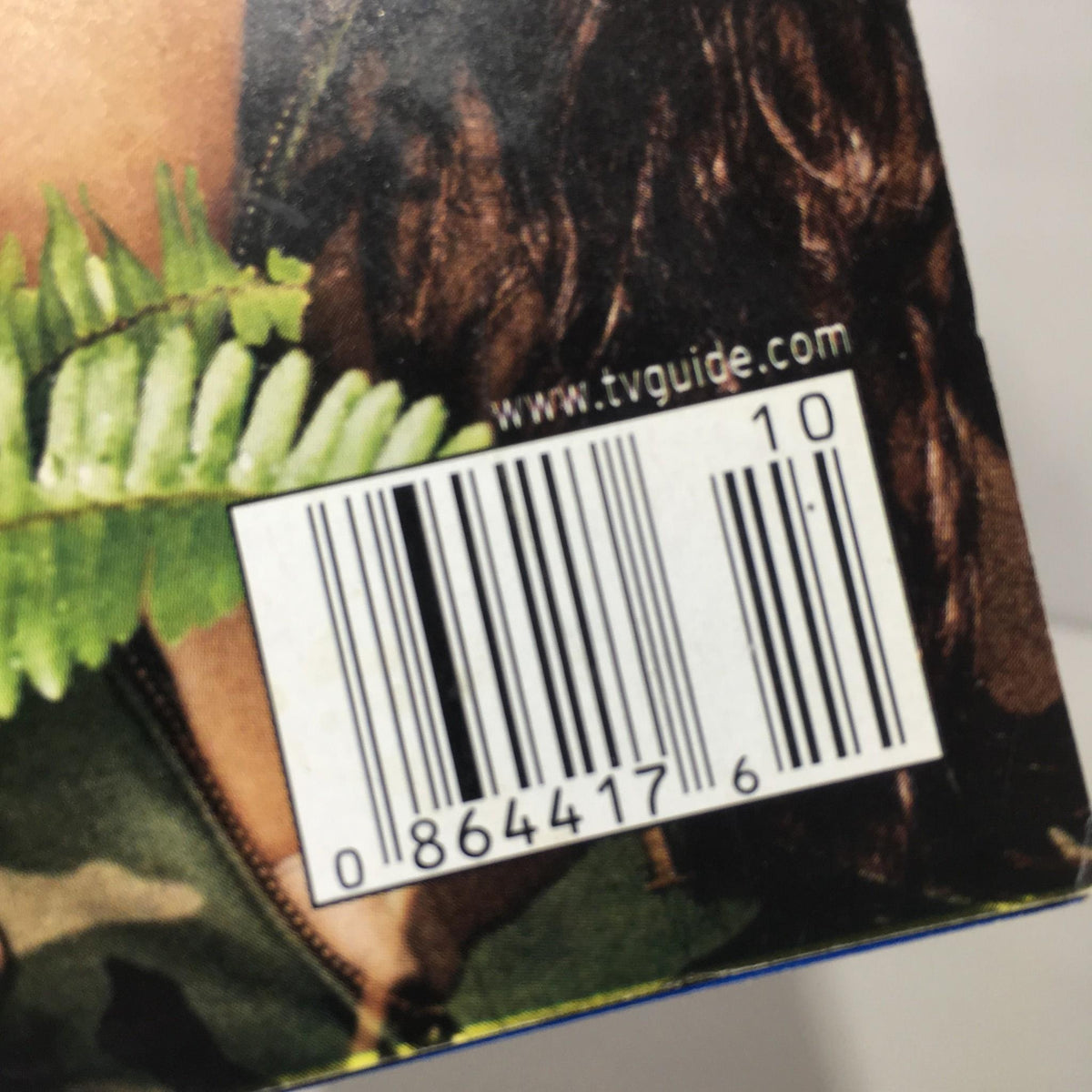 Close-up of the barcode on the TV Guide March 10-16, 2001, featuring Janet Jackson, indicating details for retail scanning.