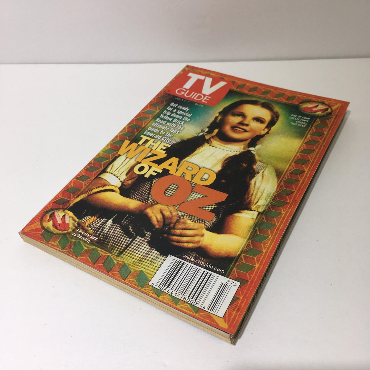 TV Guide July 1-7 2000, prominently displaying Judy Garland as Dorothy from 'The Wizard of Oz', with a striking cover design that includes bold colors and graphics.