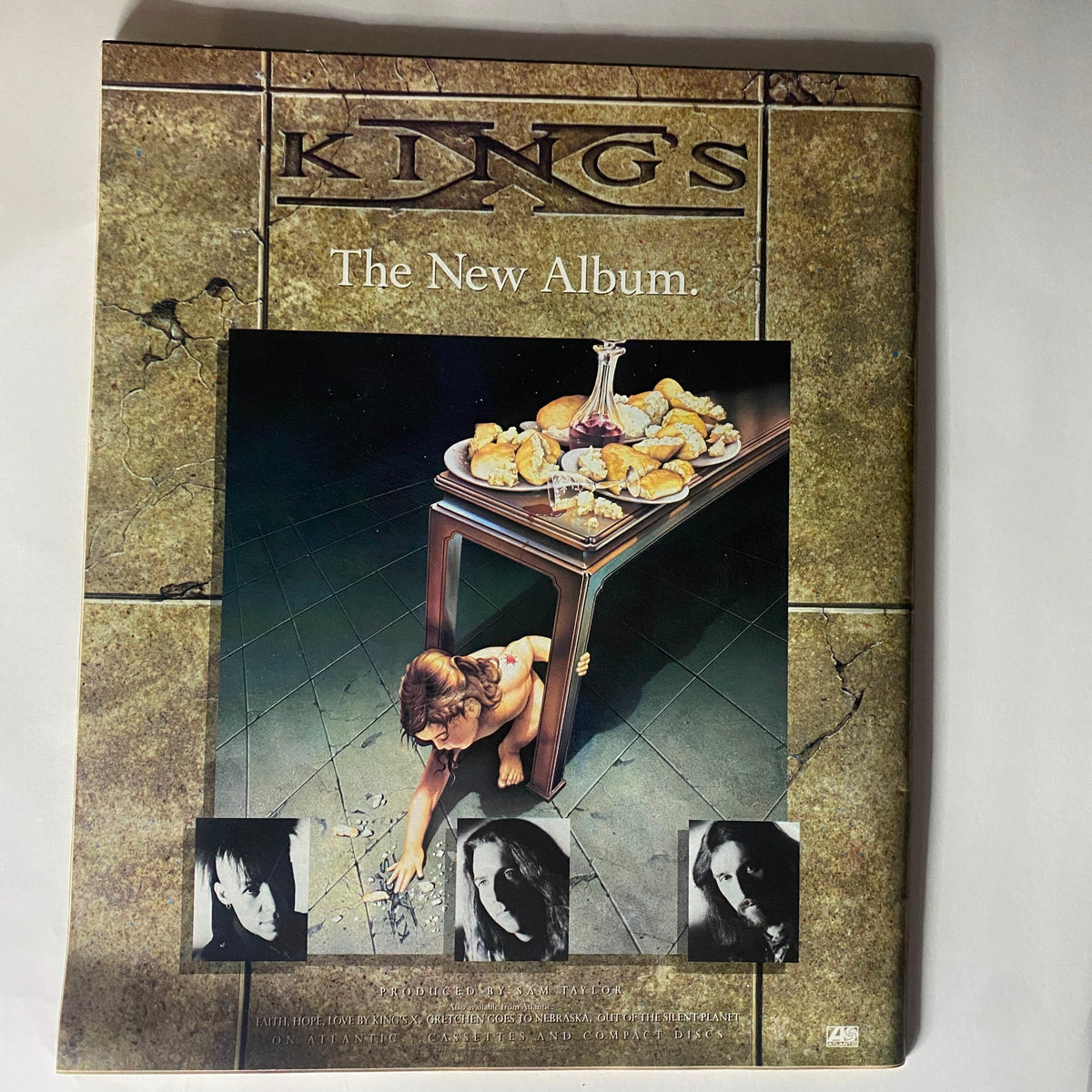 Back cover of Alternative Press Magazine April 1992 displaying an advertisement for the band Kings, further enhancing the magazine's nostalgic representation of the 1990s music scene.